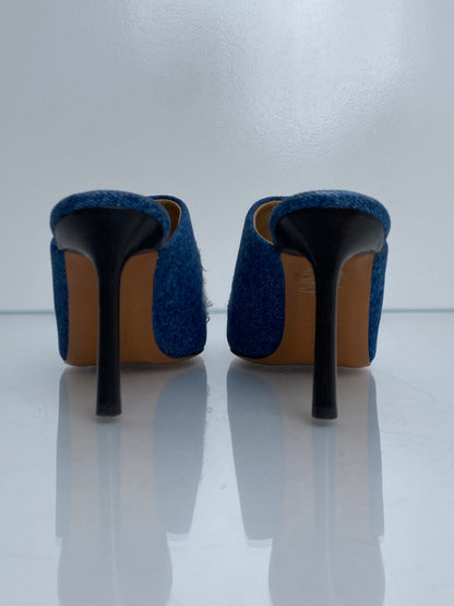 Loewe Medium & Acid Wash Denim Mule Heels, 38