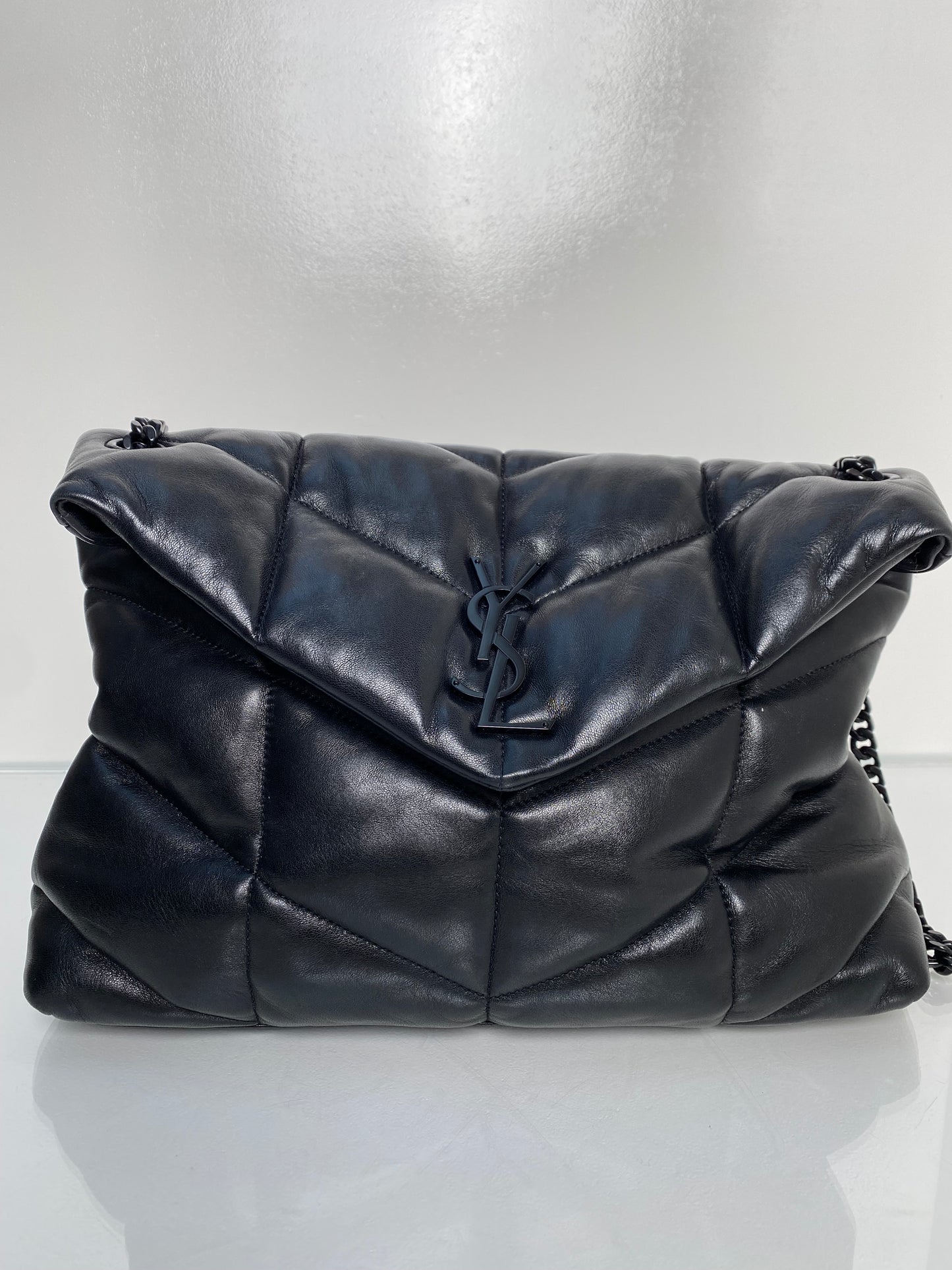 Saint Laurent Black Lou Lou Puffer Bag BHW