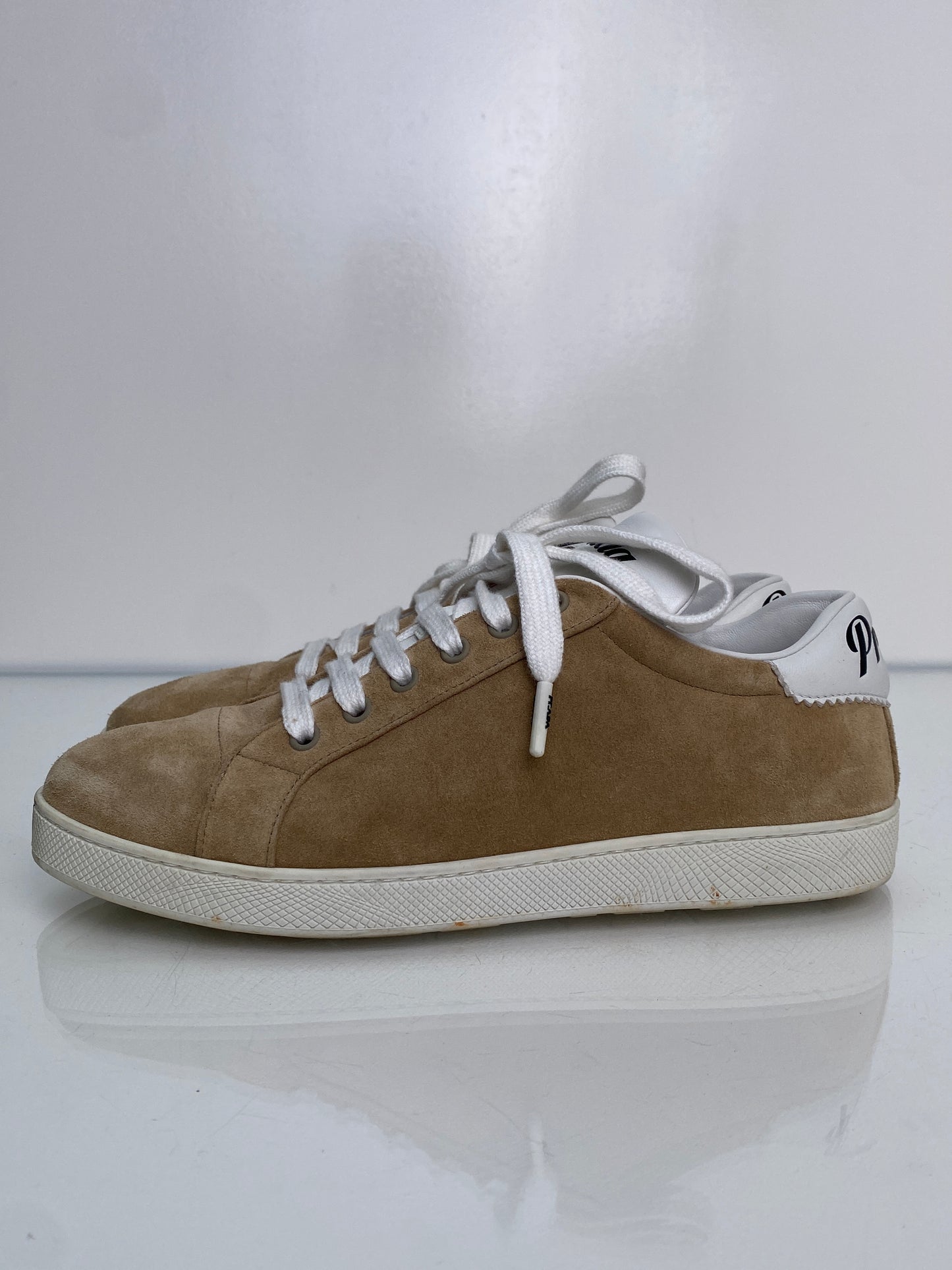 Prada Tan Suede Sneakers, 39.5