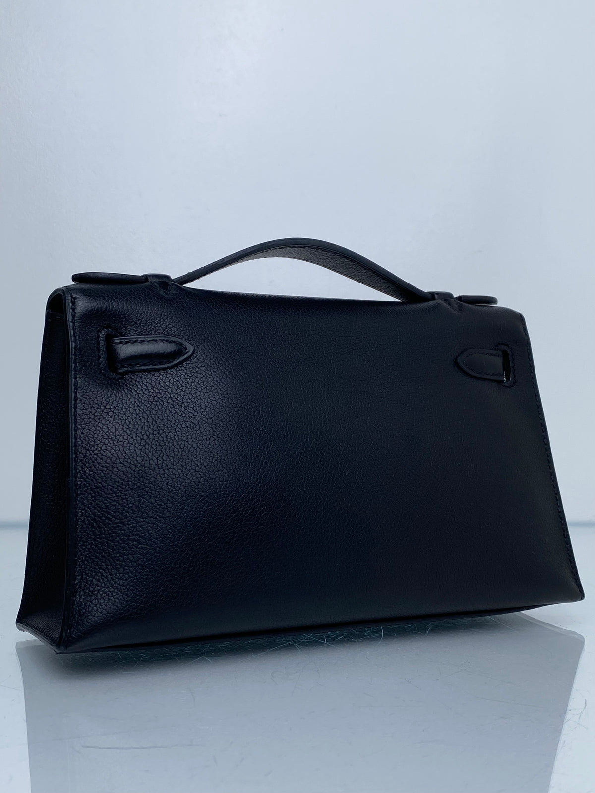 Hermes Kelly Pochette Noir Swift GHW #M
