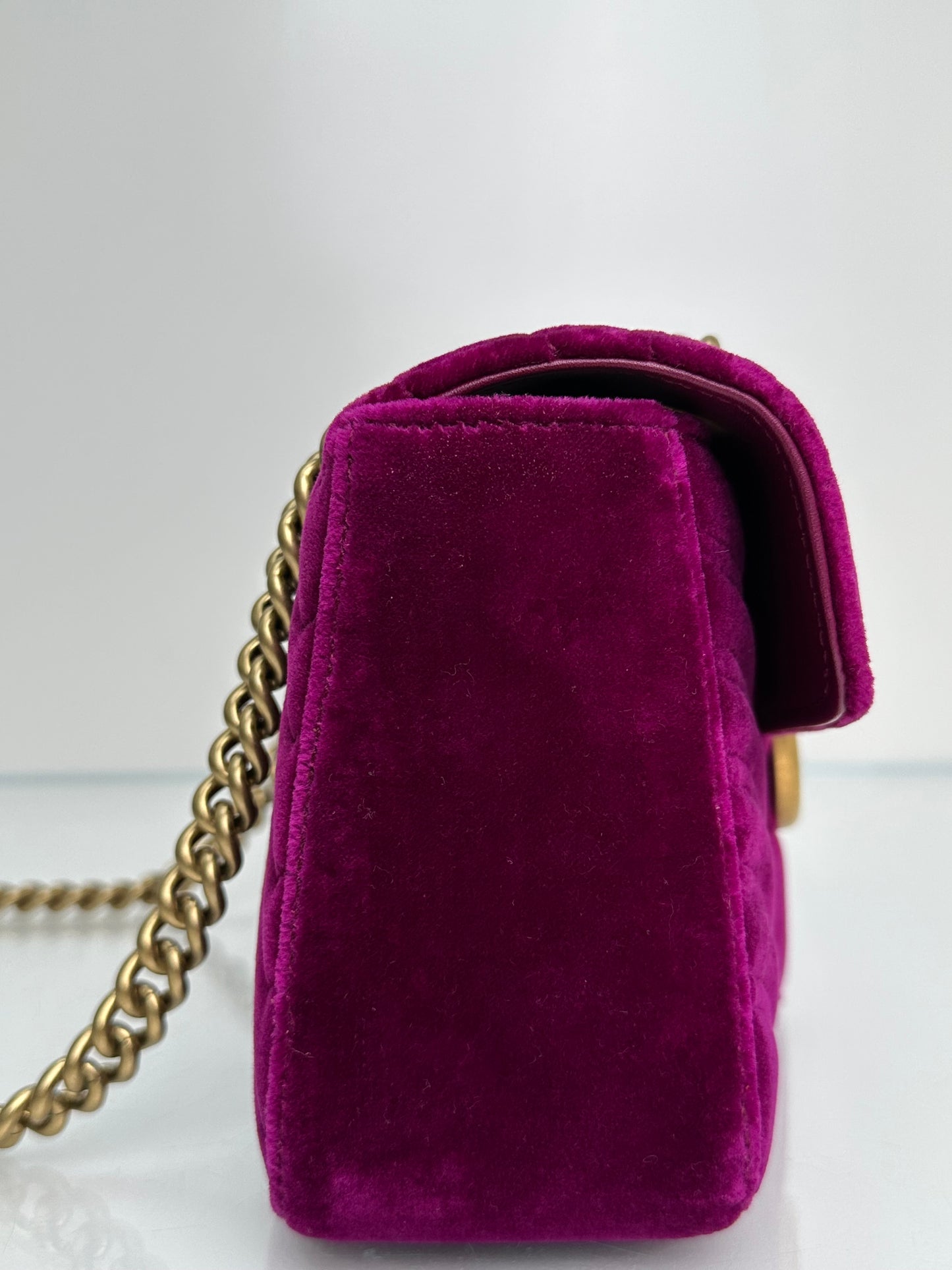 Gucci Purple Velvet Marmont Bag GHW