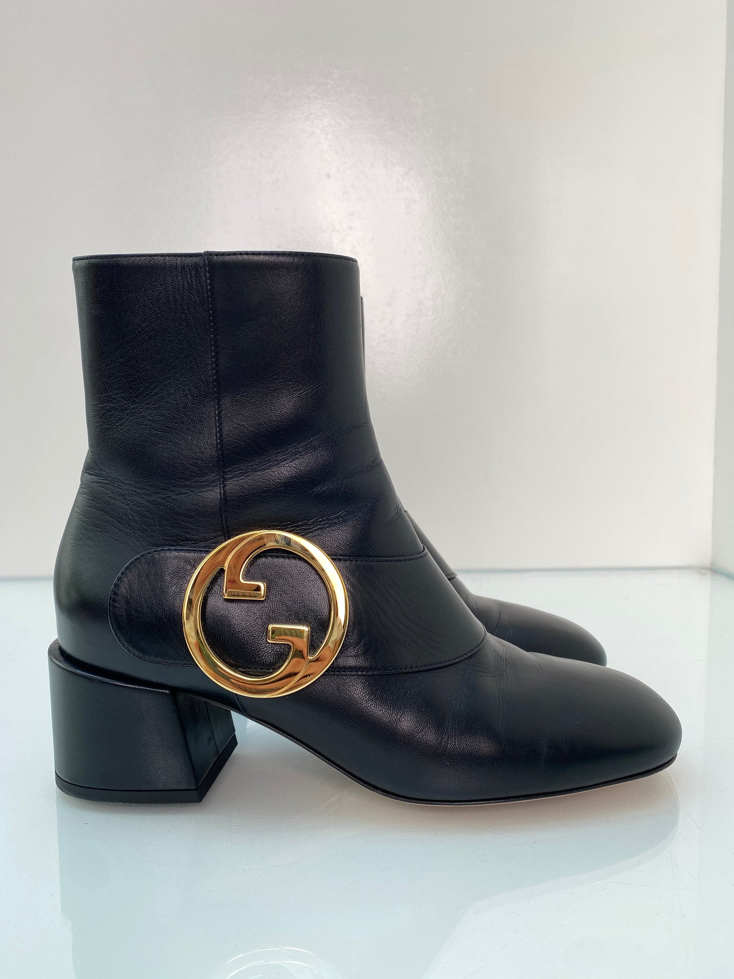 Gucci Black Blondie GG Ankle Boots, 39.5