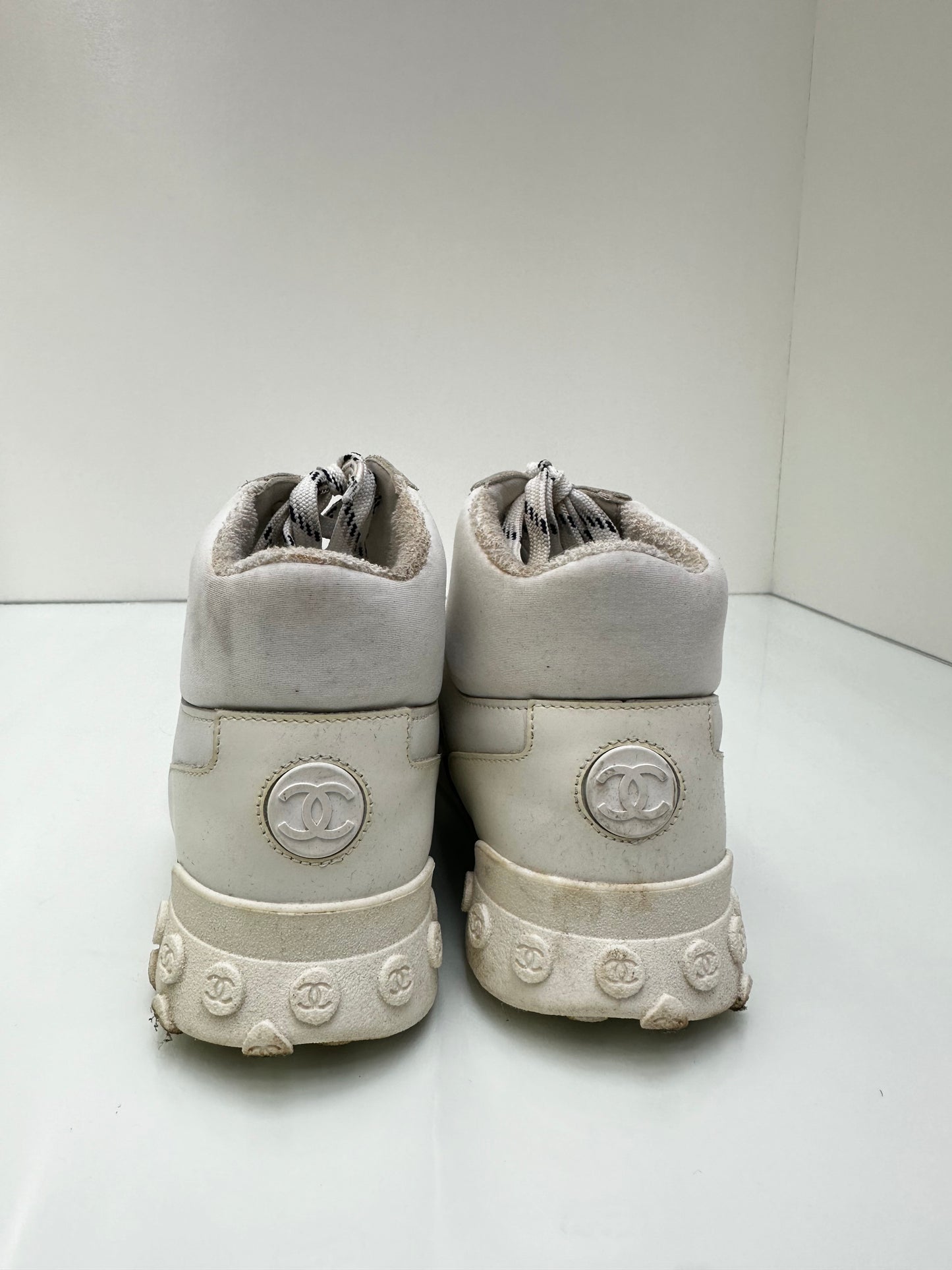 Chanel Mid-Rise White Sneakers