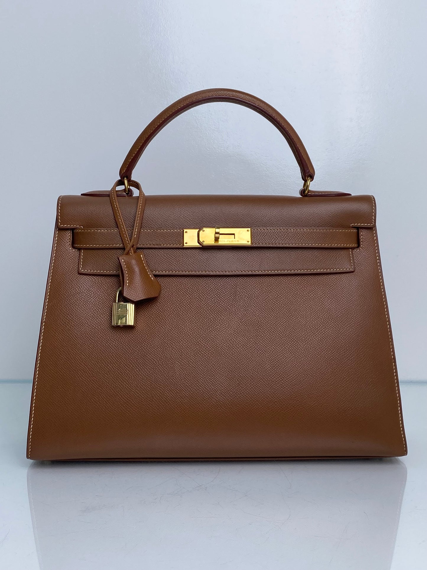 Hermes Kelly 32 Sellier Gold Epsom GHW #Z