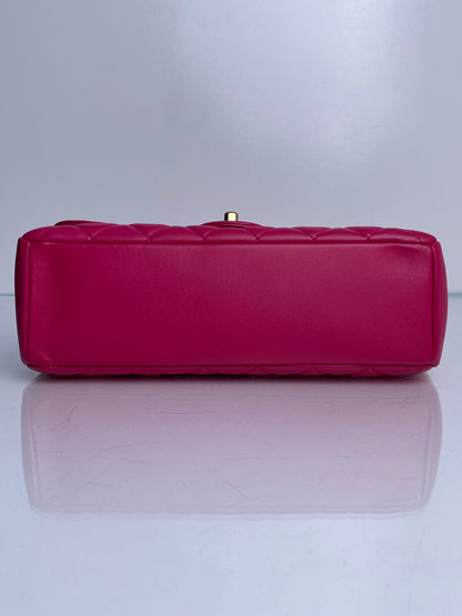 Chanel Pink Lambskin Quilted Mademoiselle Chic Medium Flap Bag GHW #21