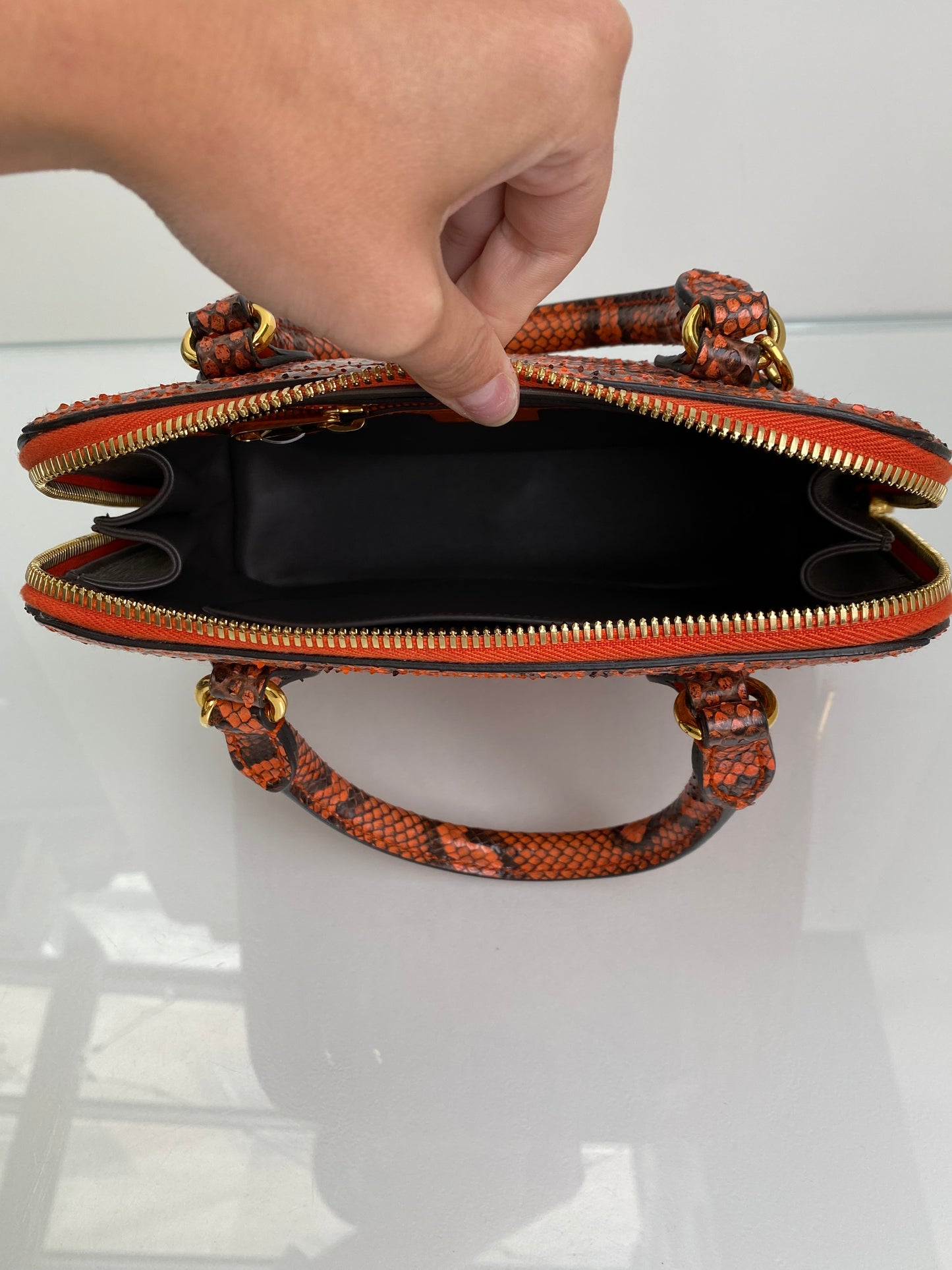 Gucci Orange 1955 Horsebit Small Top Handle Bag GHW