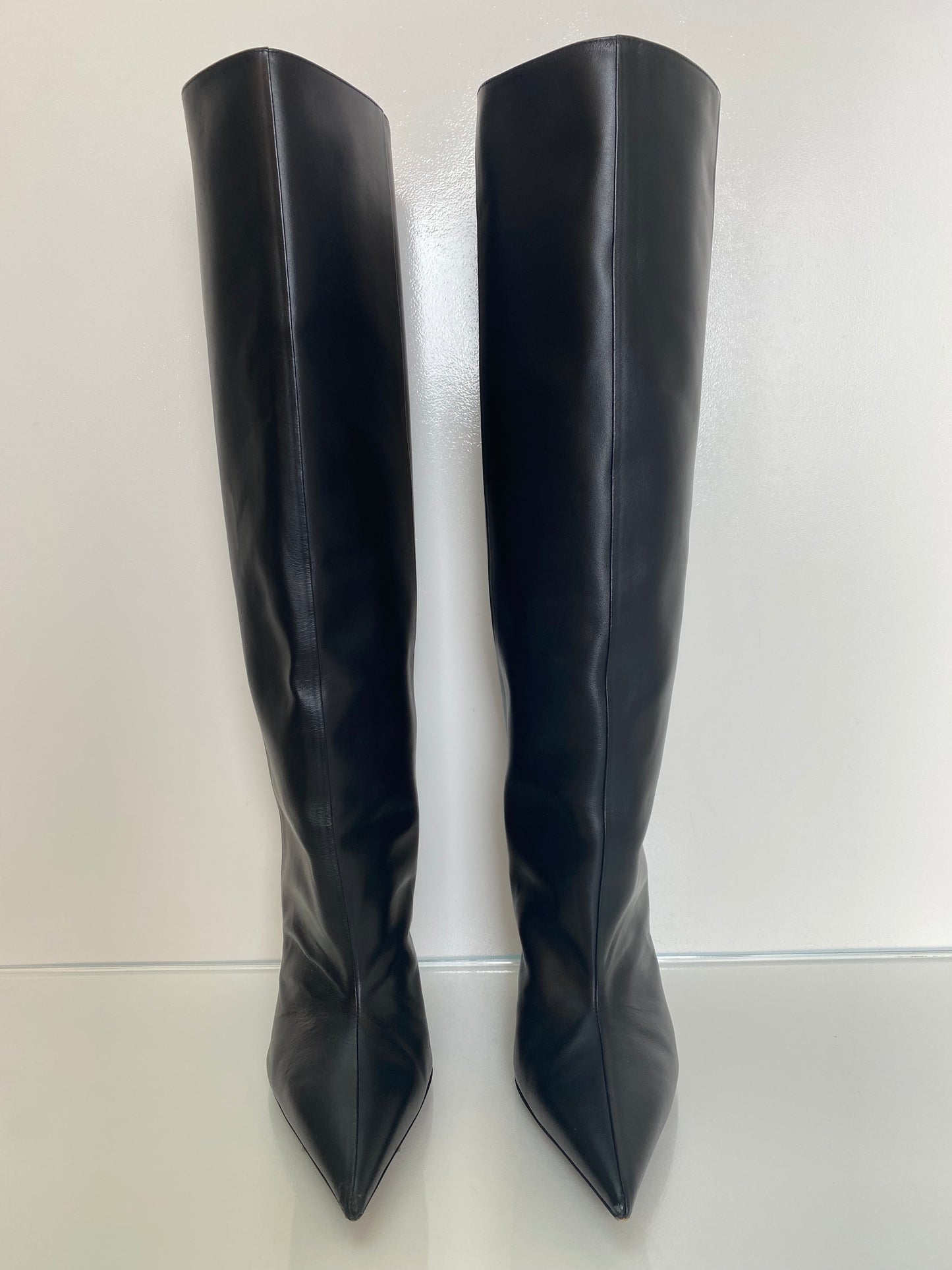 The Attico Black Cheope Knee-High Boots, 40