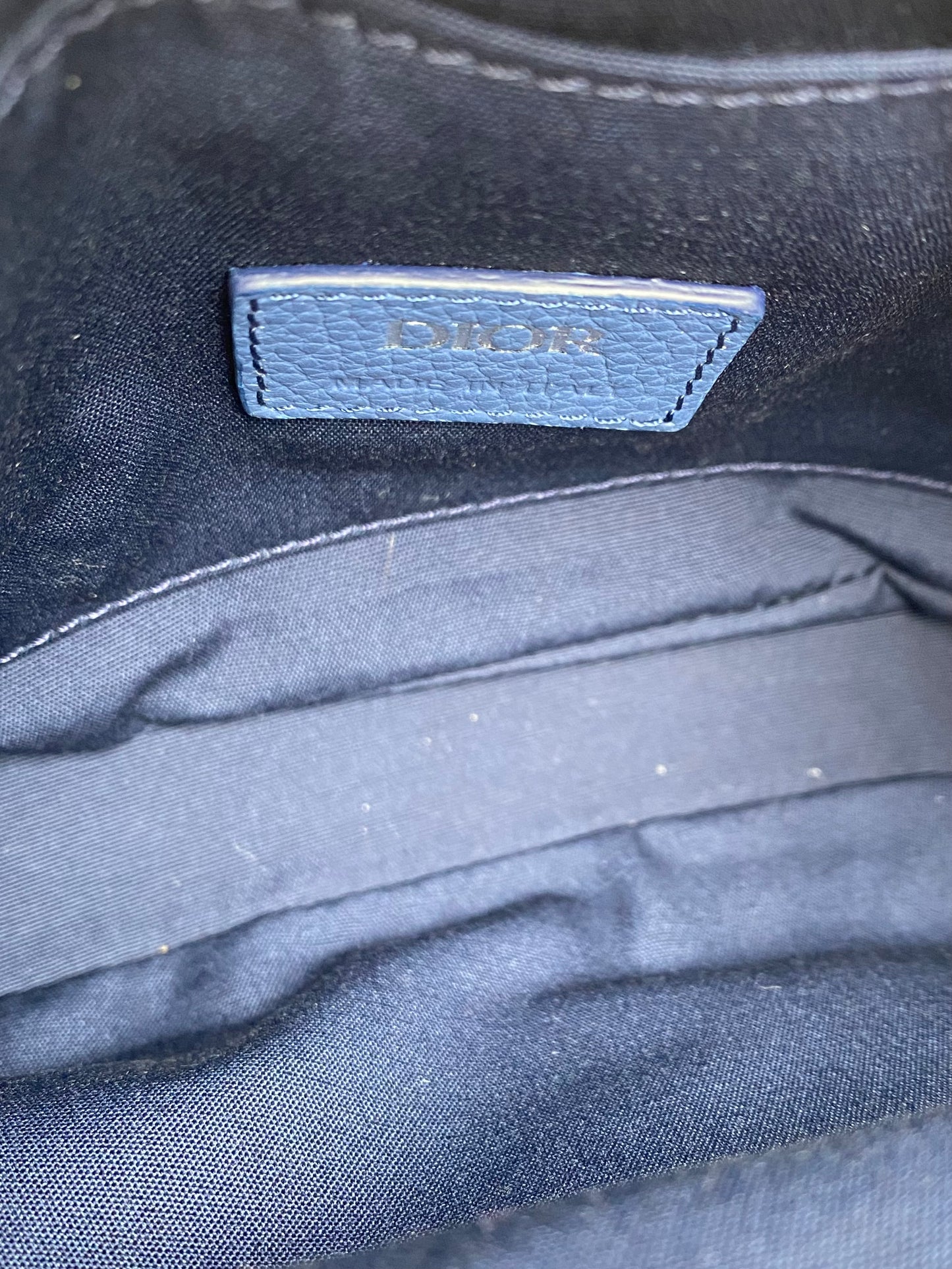 Dior Blue Oblique Kasuri Saddle Bag SHW
