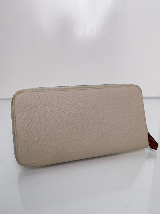 Hermes Azap Silk Nata Epsom Zip around Long wallet PHW