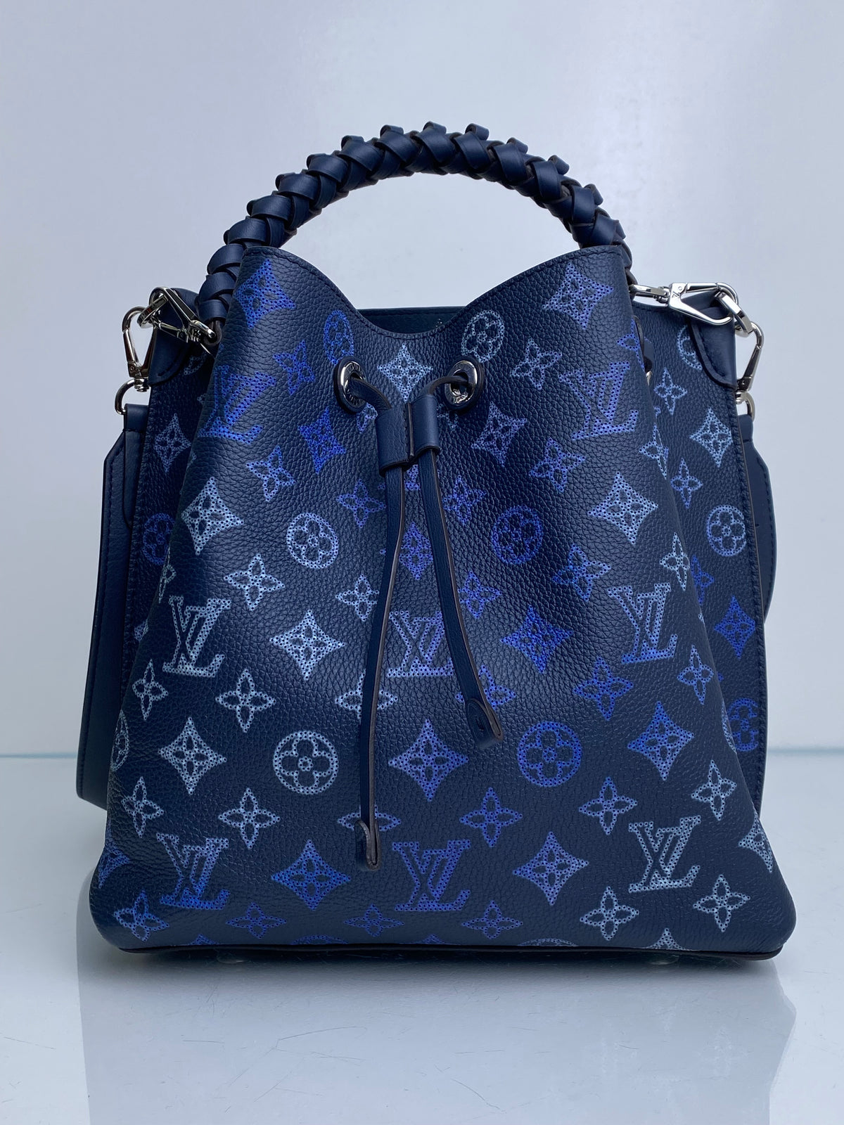 Louis Vuitton Navy Flight Mode Mahina Muria Bucket Bag SHW