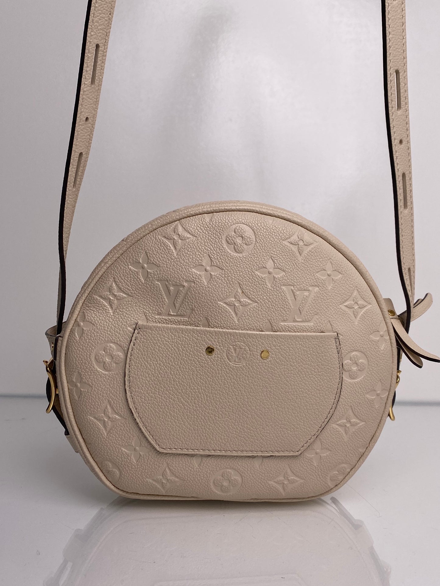 Louis Vuitton Cream Empreinte Boite Chapeau Souple MM