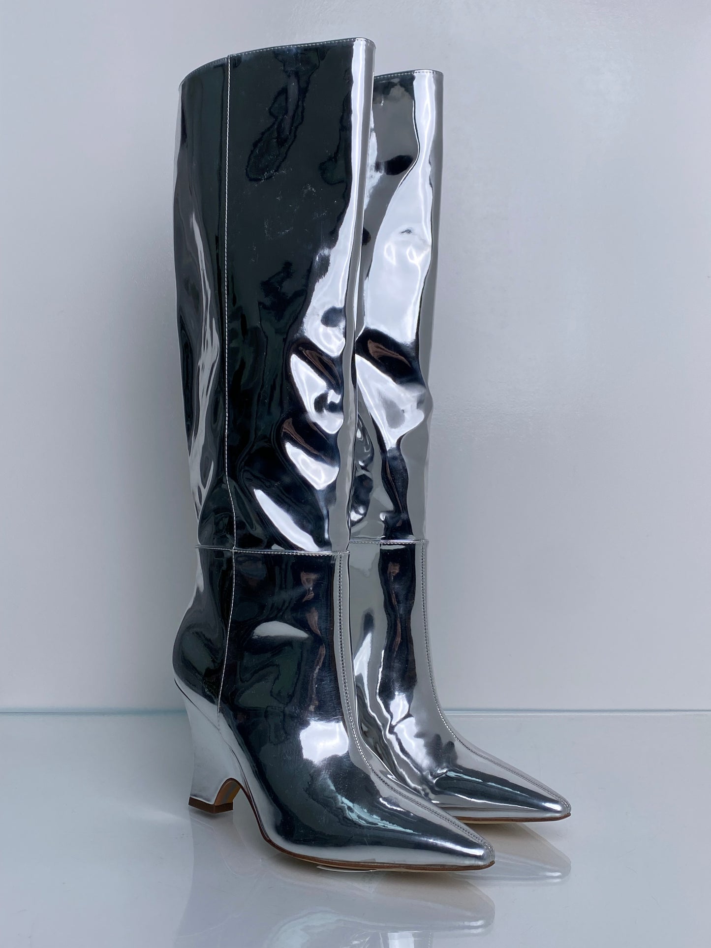 Sam Edelman Silver Tall Boots, 7