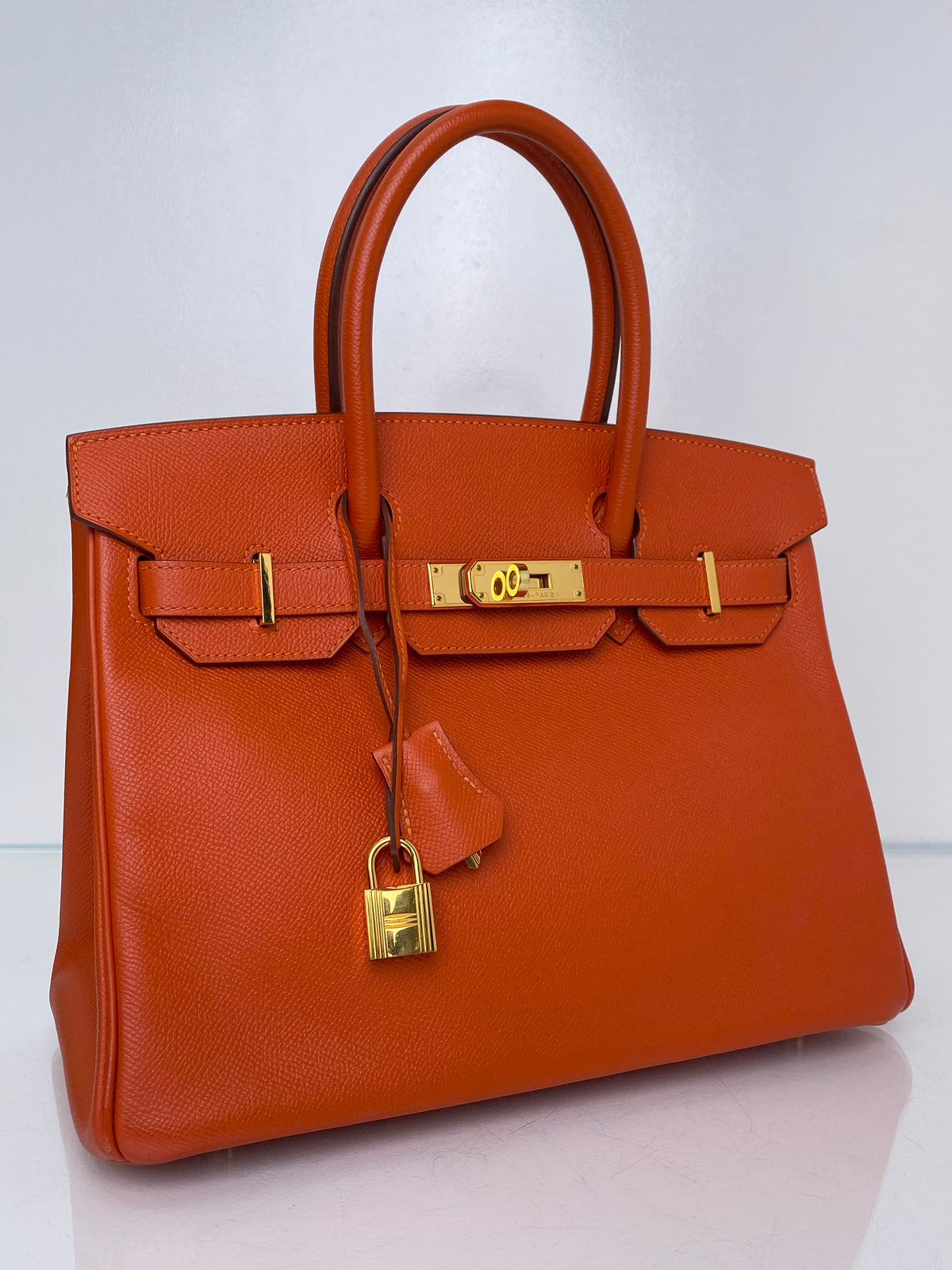 Hermes Birkin 30 Orange Poppy Epsom GHW #R