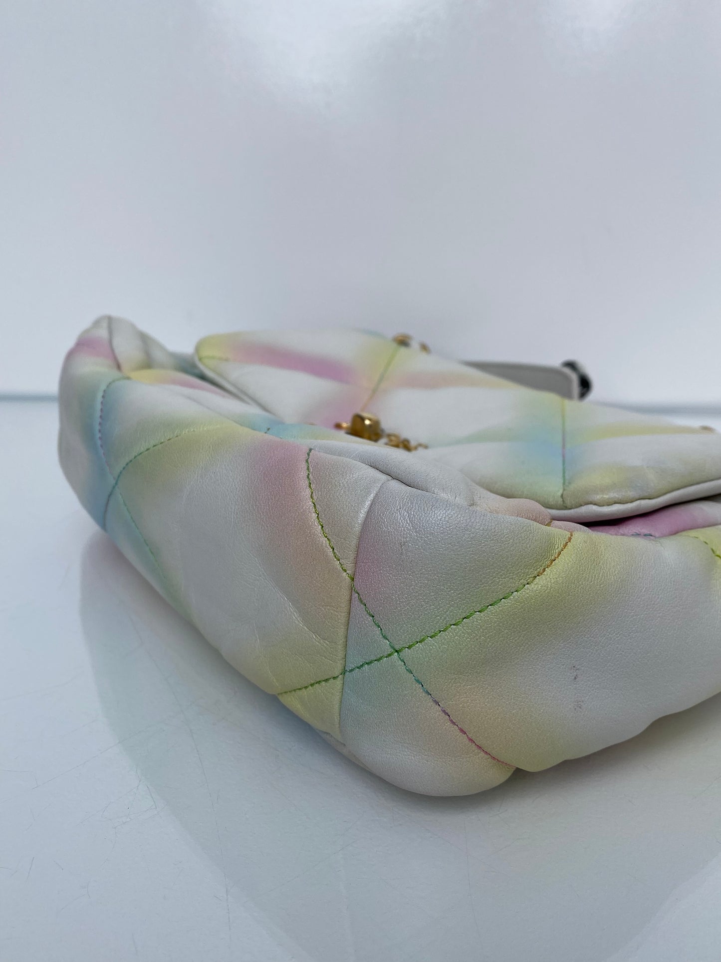 Chanel White & Multicolor Pastel Small 19 Bag TTHW