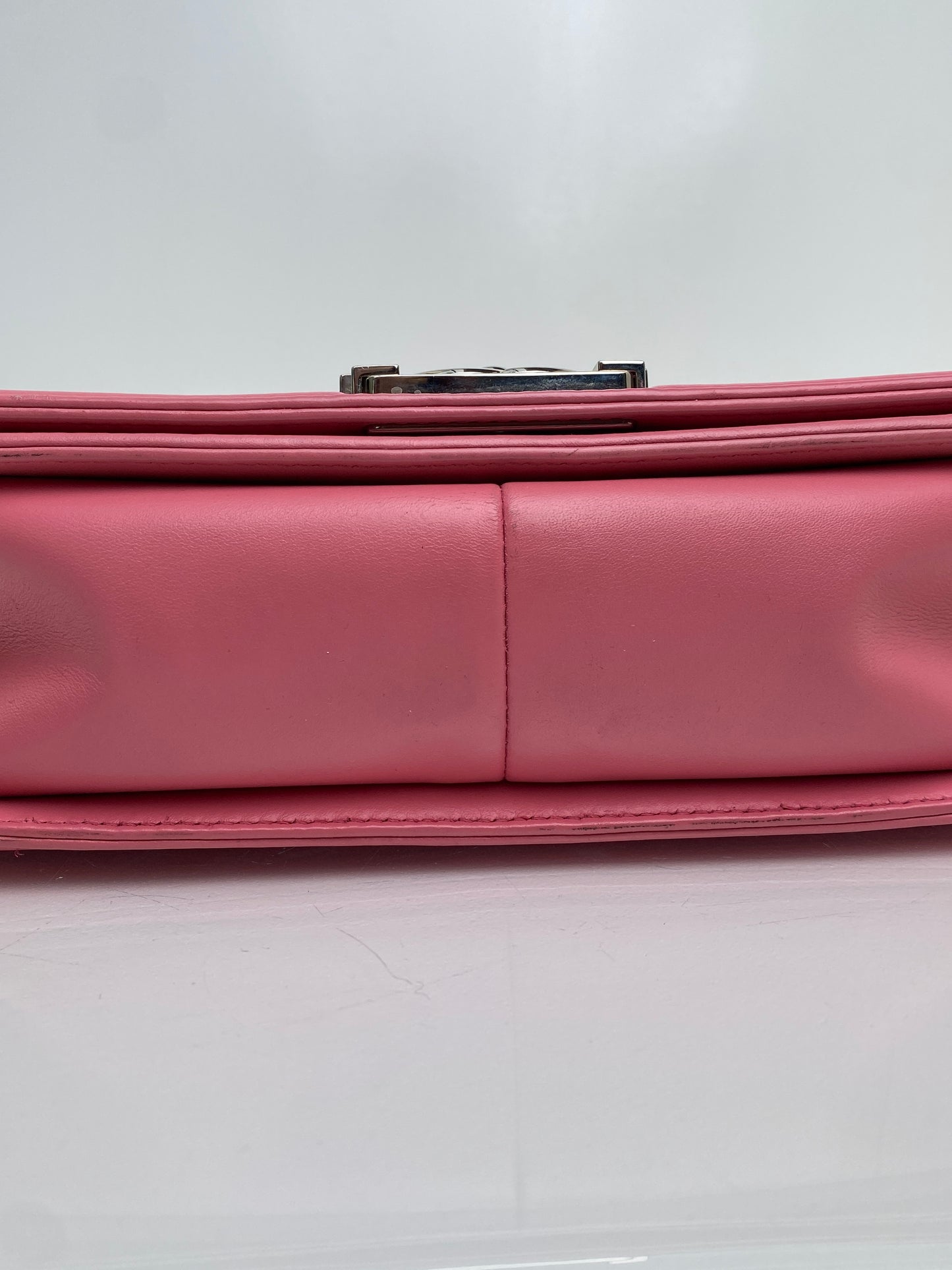 Chanel Pink Medium Chevron Boy Bag SHW #22