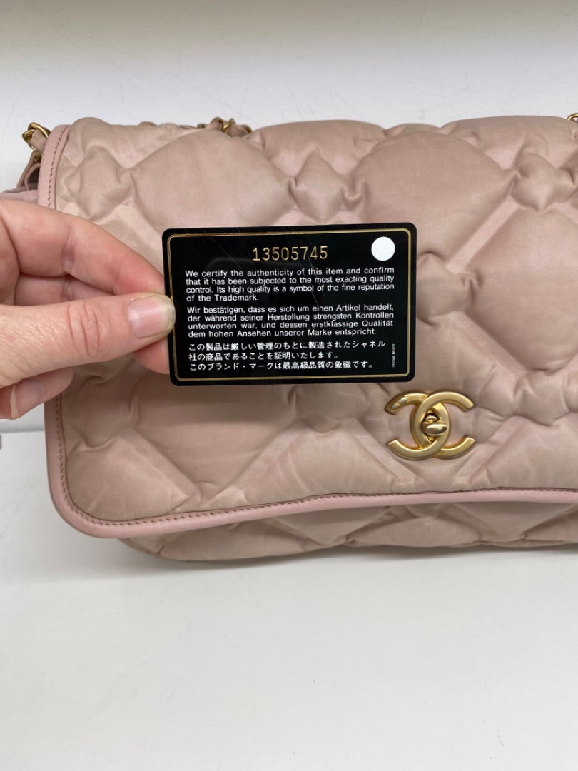 Chanel Quilted Pink Puffer Bag GHW