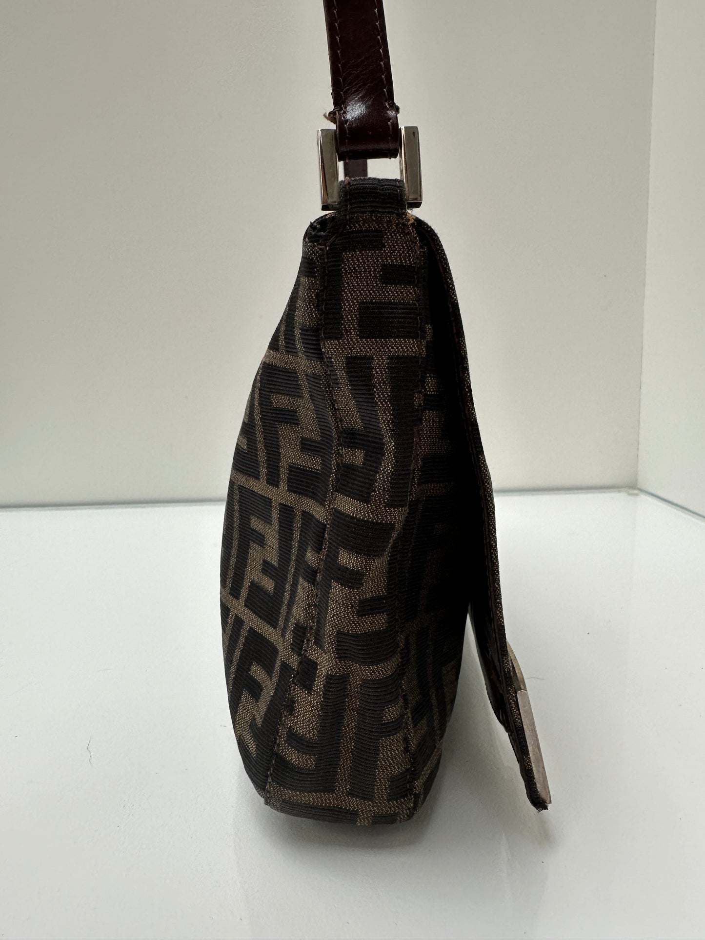 Fendi Vintage Brown Zucca Shoulder Bag