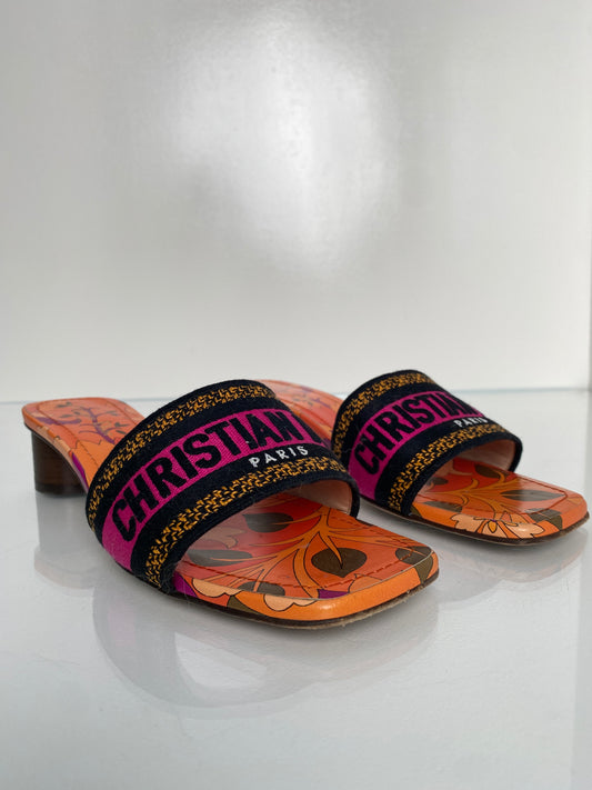 Christian Dior Dway Sandals Orange/Magenta, 39.5
