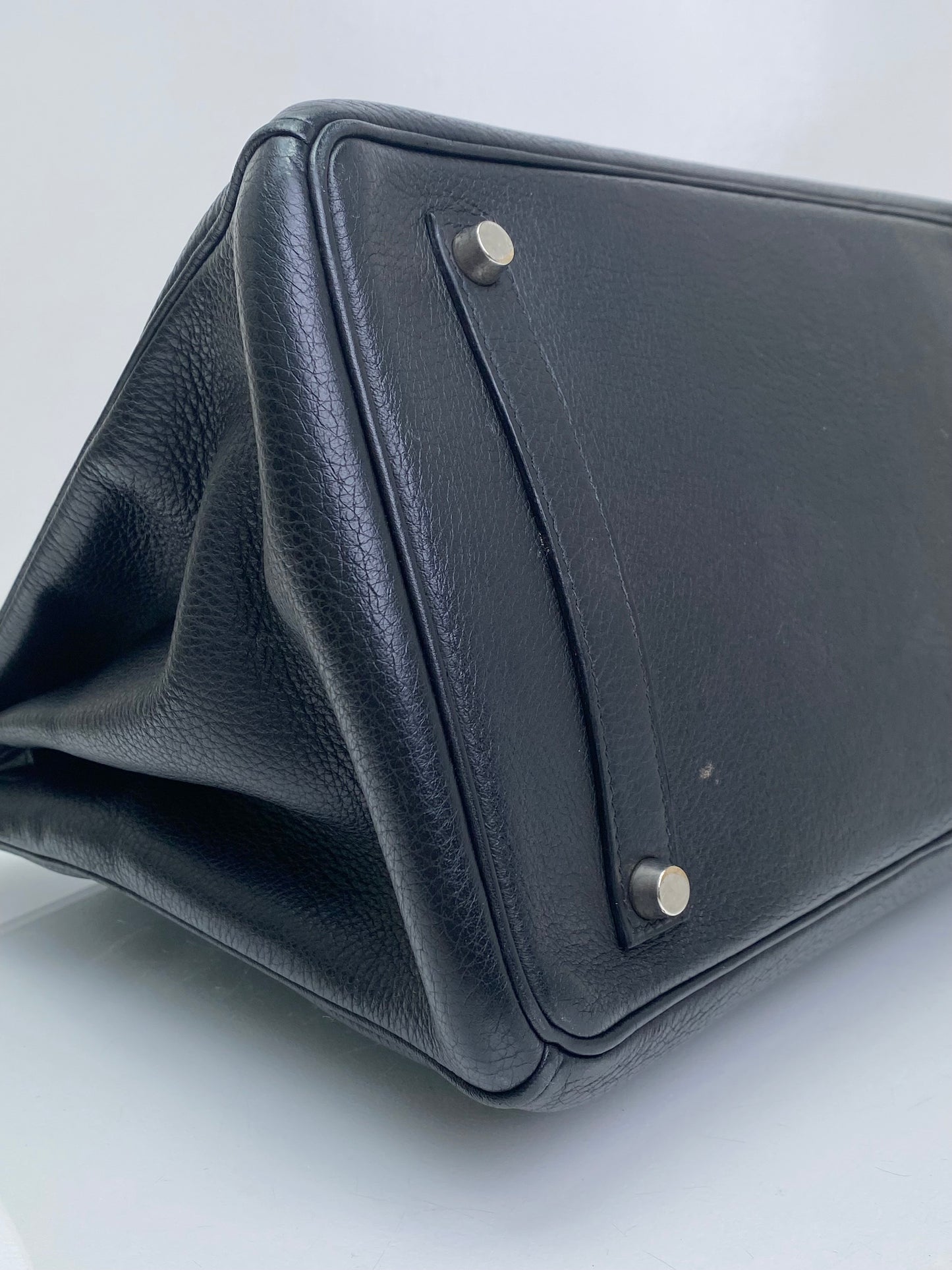 Hermes Birkin 35 Noir Clemence PHW #G