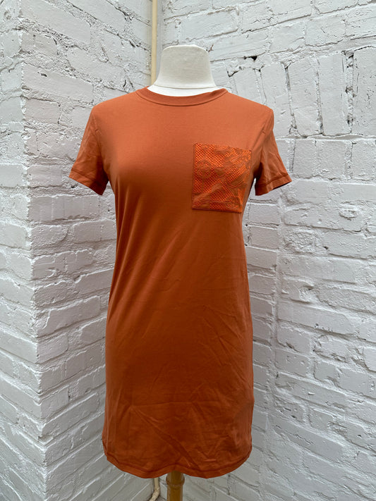 Hermes Orange Jersey T-Shirt Dress 34