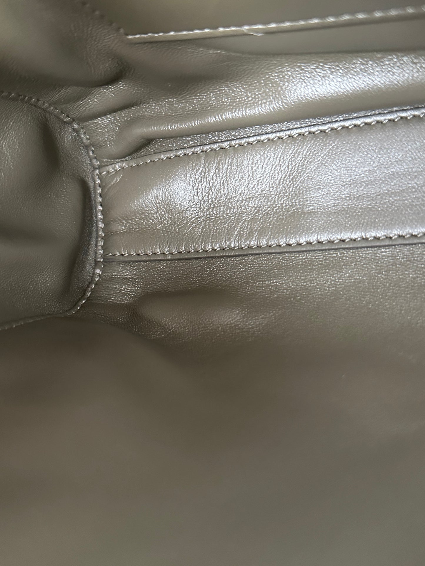 Saint Laurent Grey / Taupe Suede Reversible Kate Bag GHW