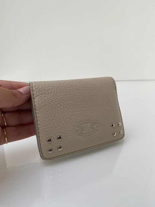 Celine Vintage Beige Studded Wallet