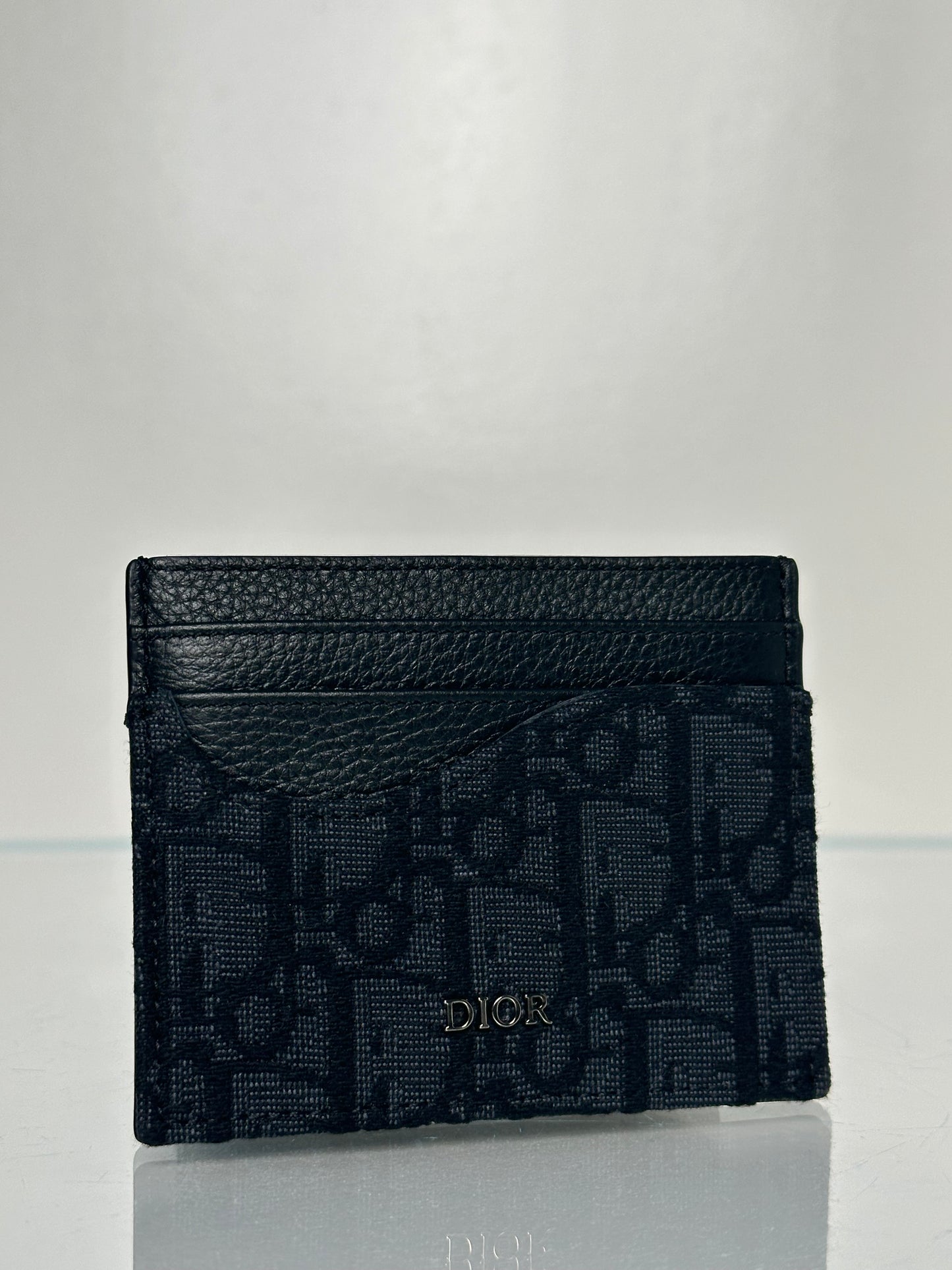 Dior Black Oblique & Leather Saddle Card Holder