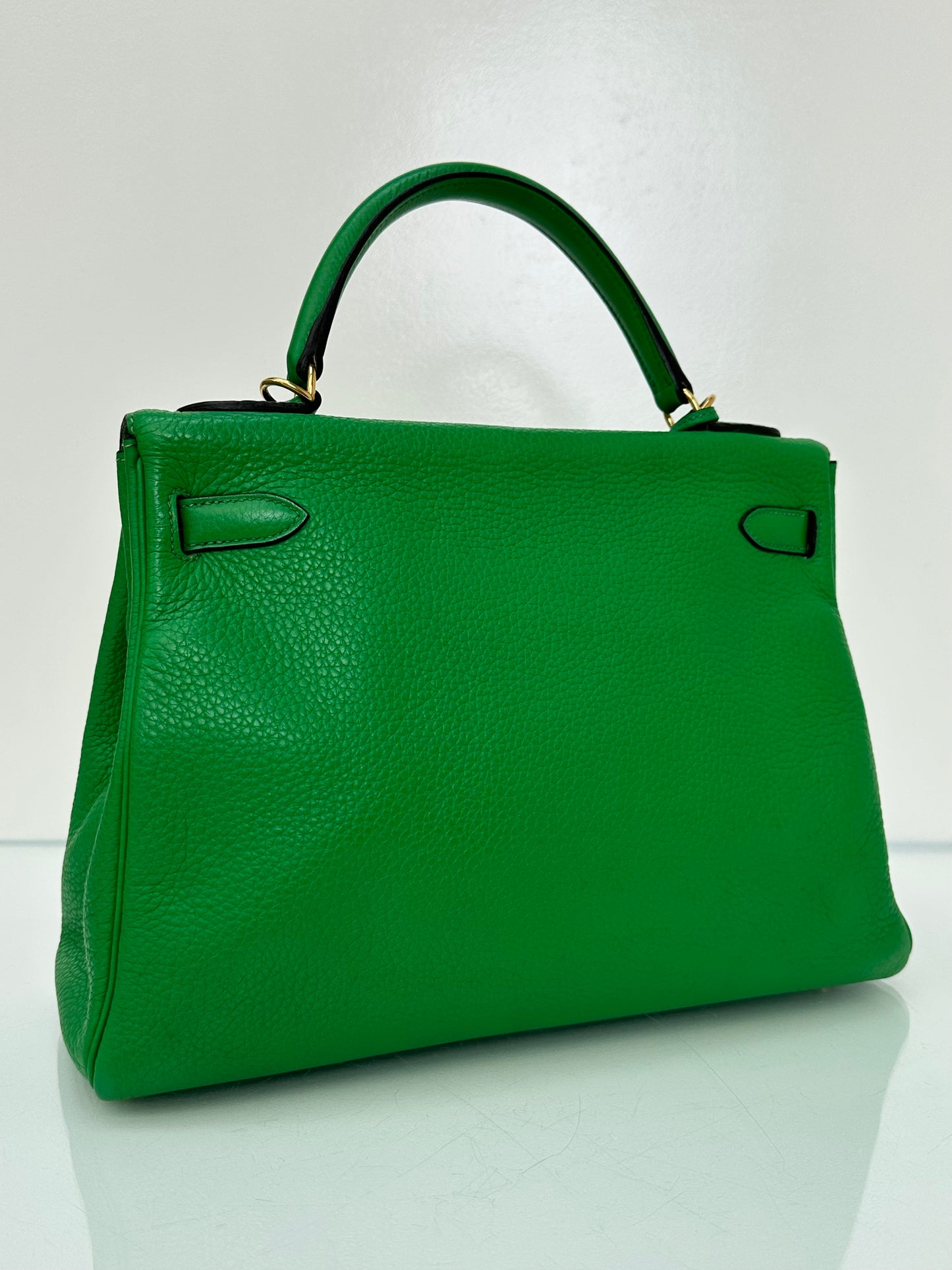 Hermes Kelly 32 Bamboo Clemence GHW #R