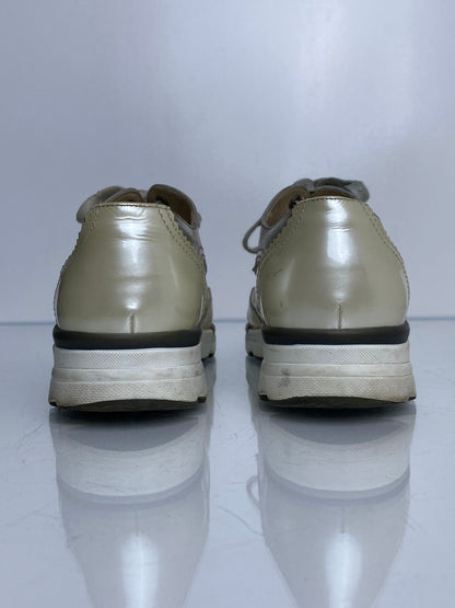 Chanel Pearl Patent Oxford Style CC Sneakers, 9