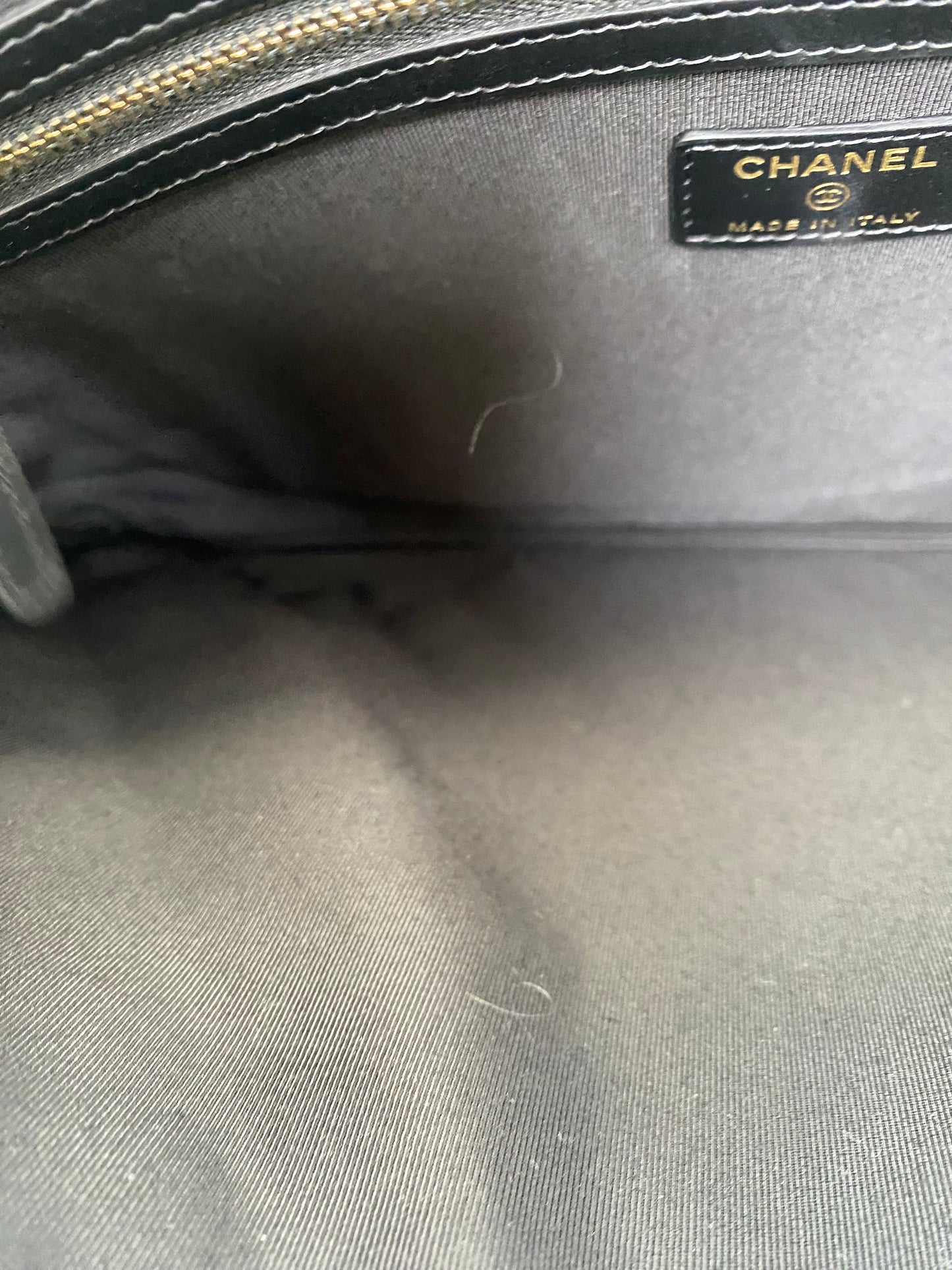 Chanel Black Boy Large O Pouch Bag GHW