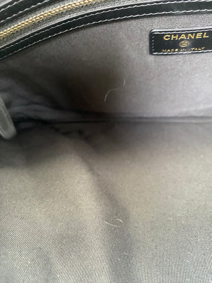 Chanel Black Boy Large O Pouch Bag GHW