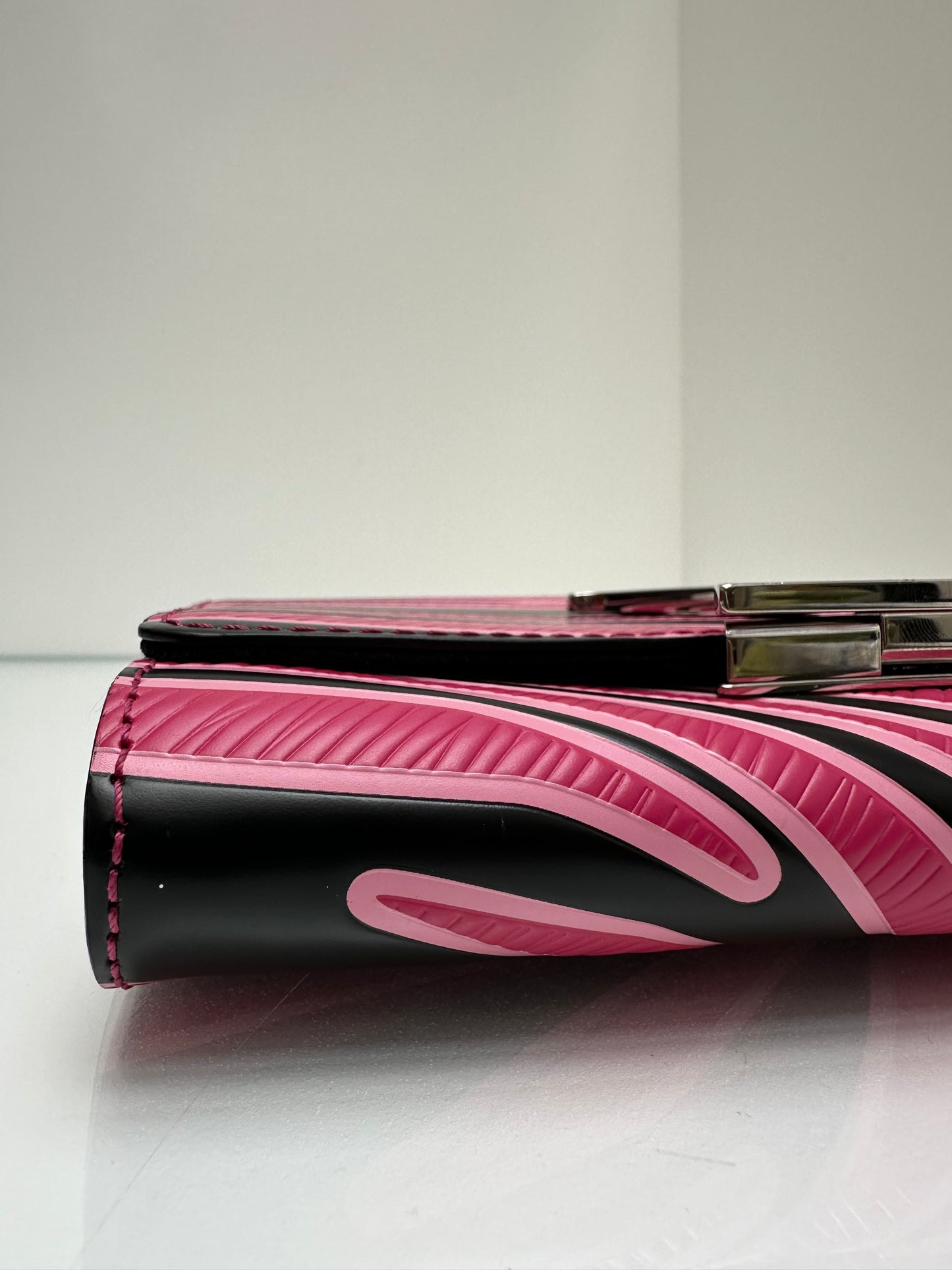 Louis Vuitton Pink & Black Leather Striped Crossbody Bag