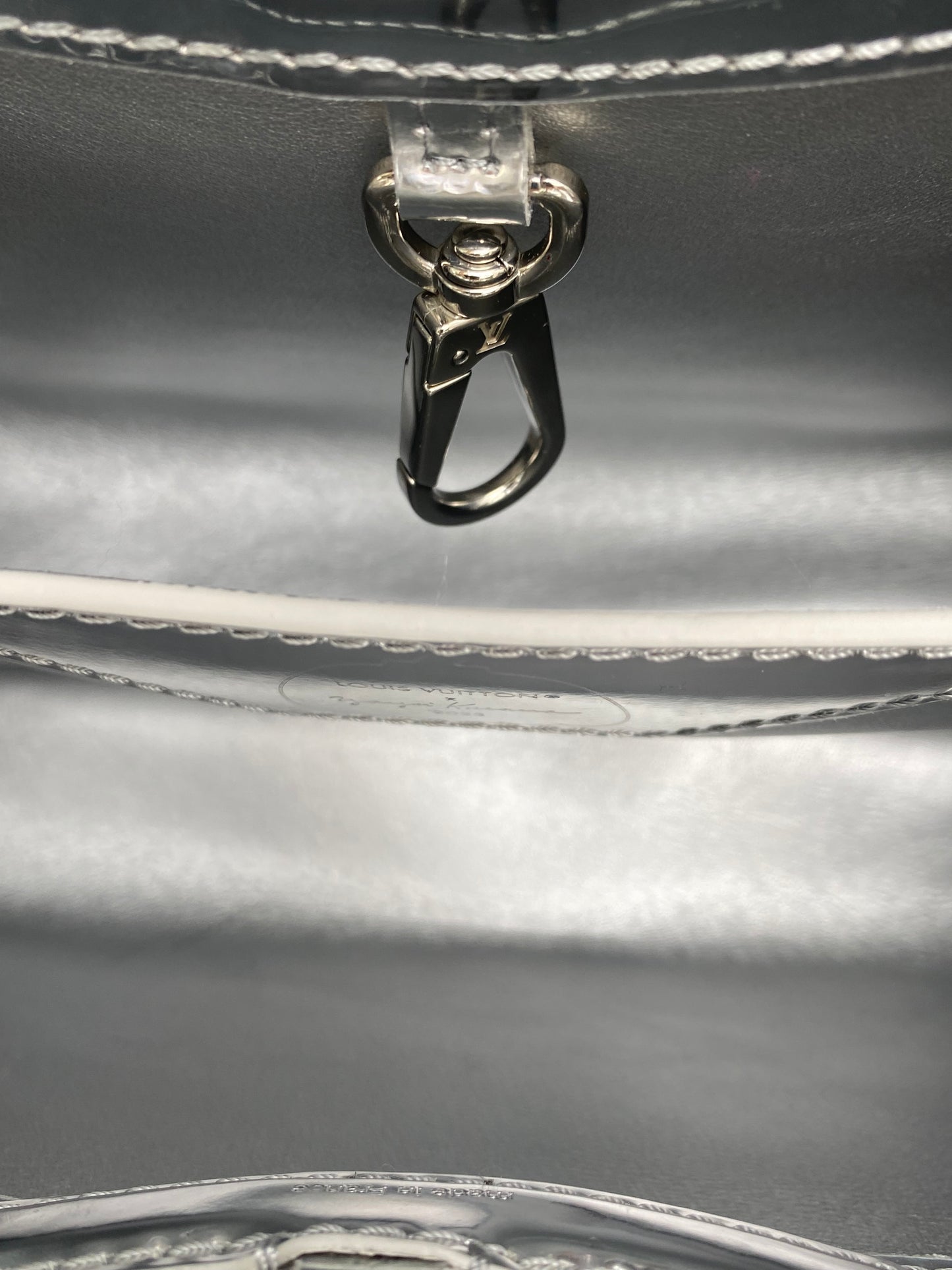 Louis Vuitton Silver Vernis Patent Leather X Yayoi Kusama Capucines BB Bag SHW