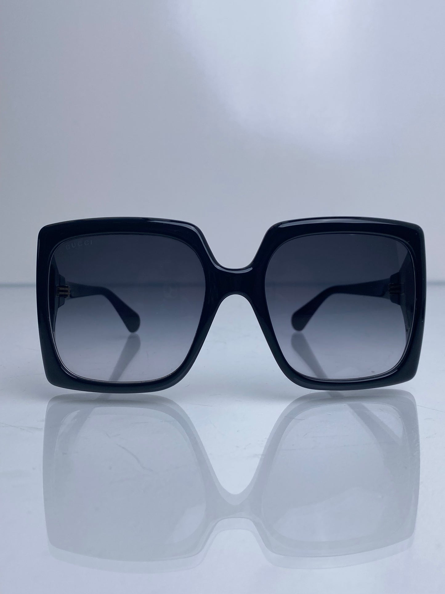 Gucci Black Square GG Oversized Sunglasses GHW