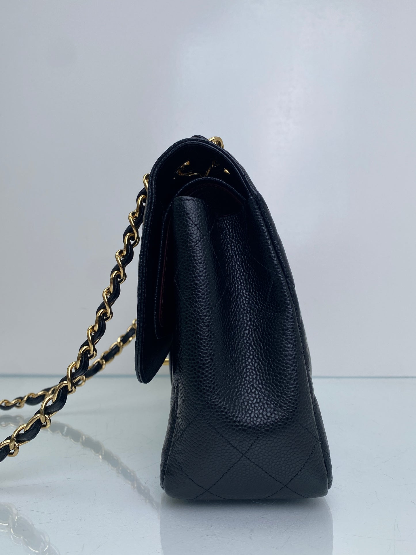 Chanel Black Cavair Quilted Classic Jumbo Flap Bag GHW #15