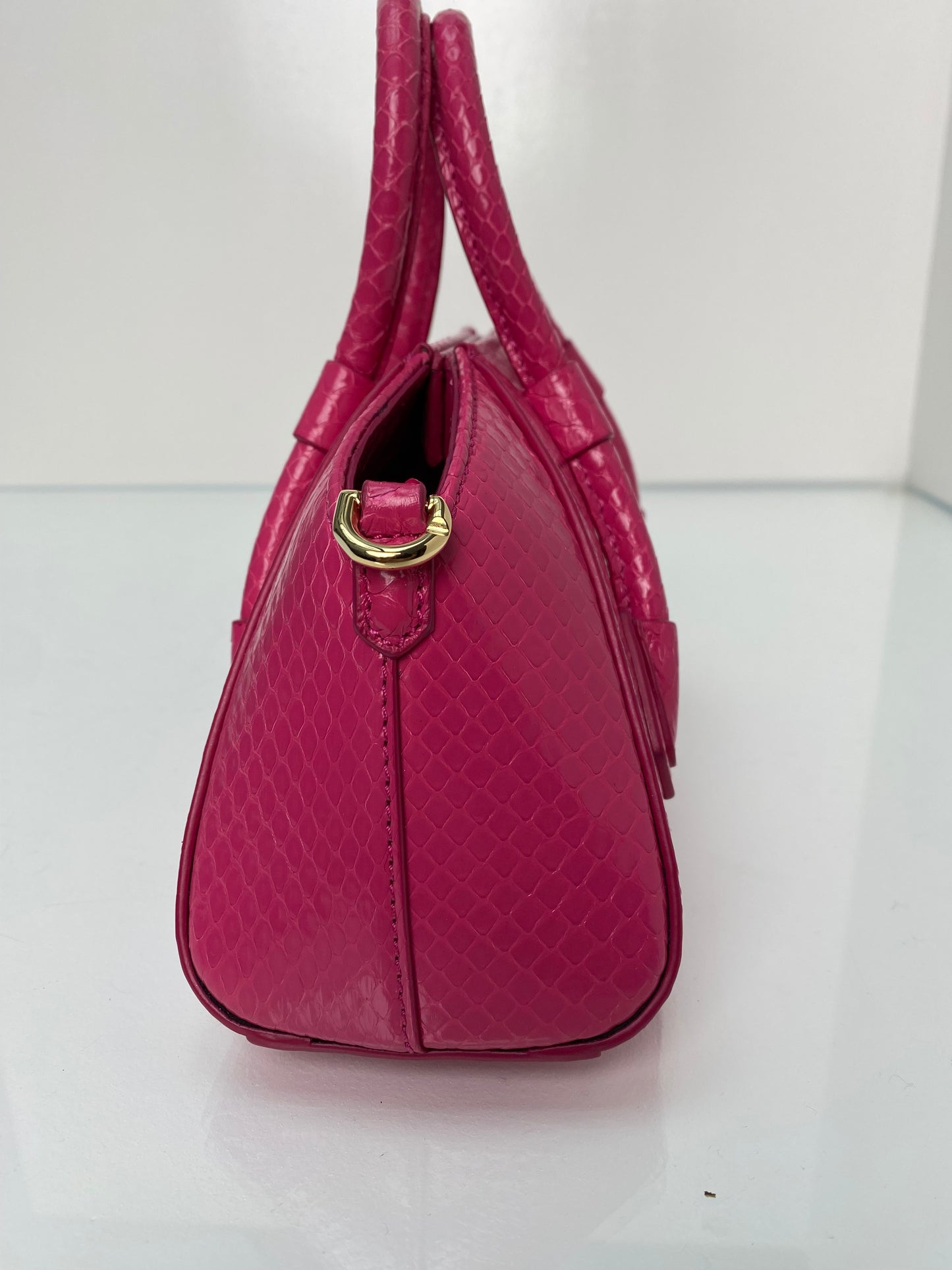 Givenchy Mini Antigona Stretch Pink Snakeprint Bag GHW