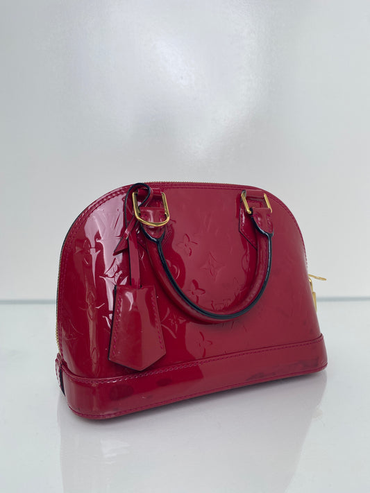 Louis Vuitton Red Monogram Vernis Alma BB Bag