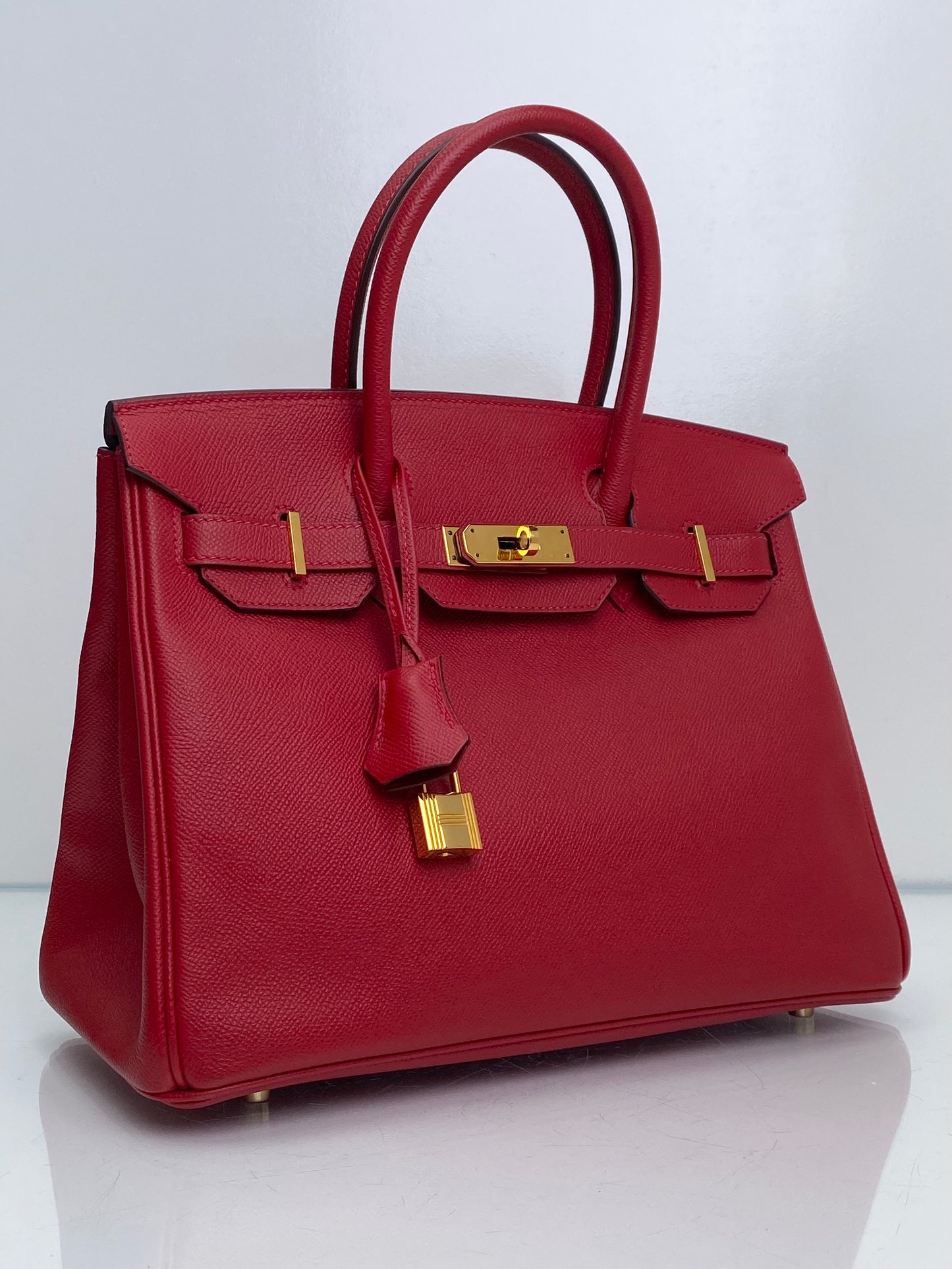 Hermes Birkin 30 Rouge Casaque Epsom GHW #A