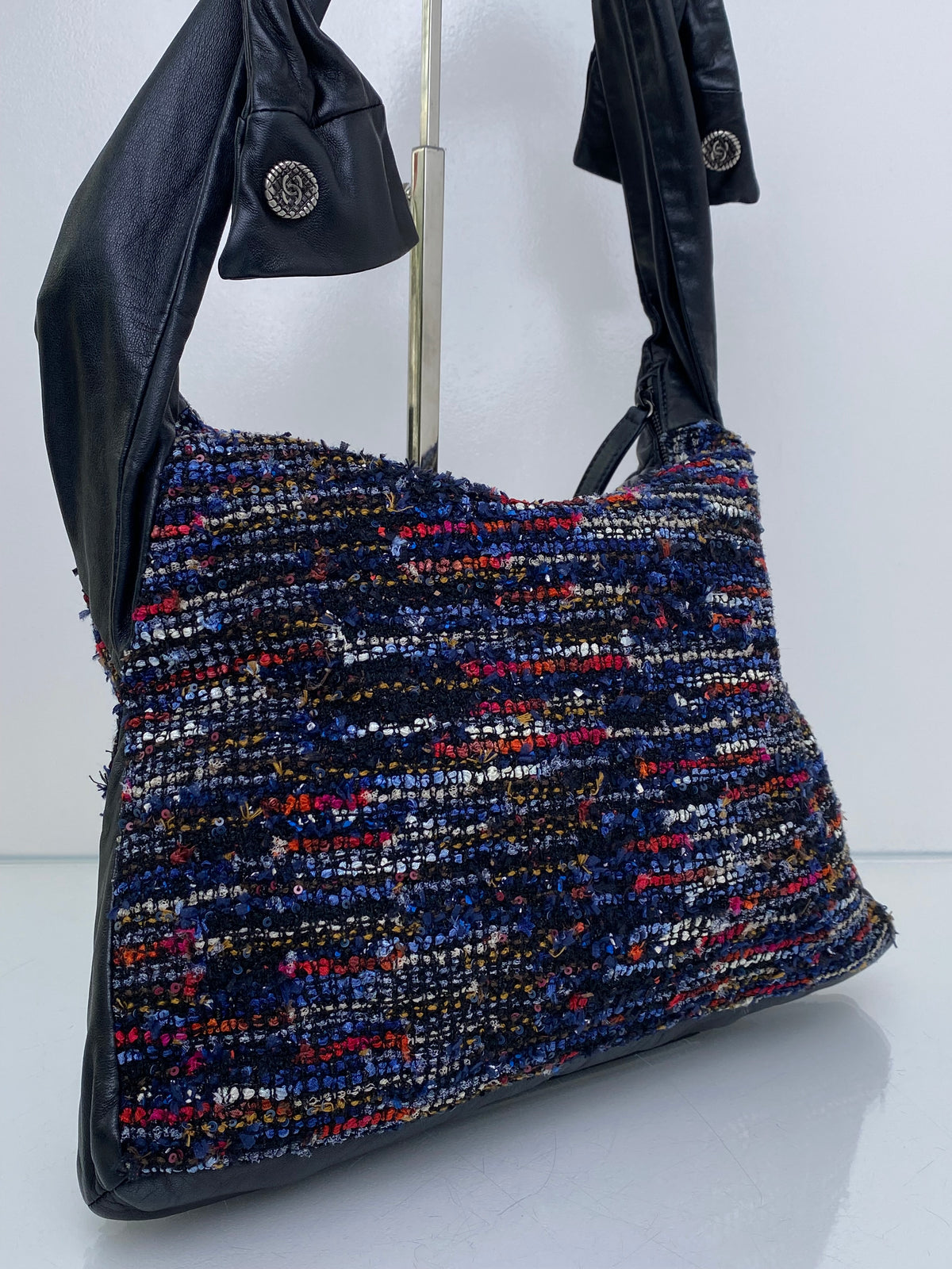 Chanel Black, Blue, & Red Tweed Girl Tote Bag RHW