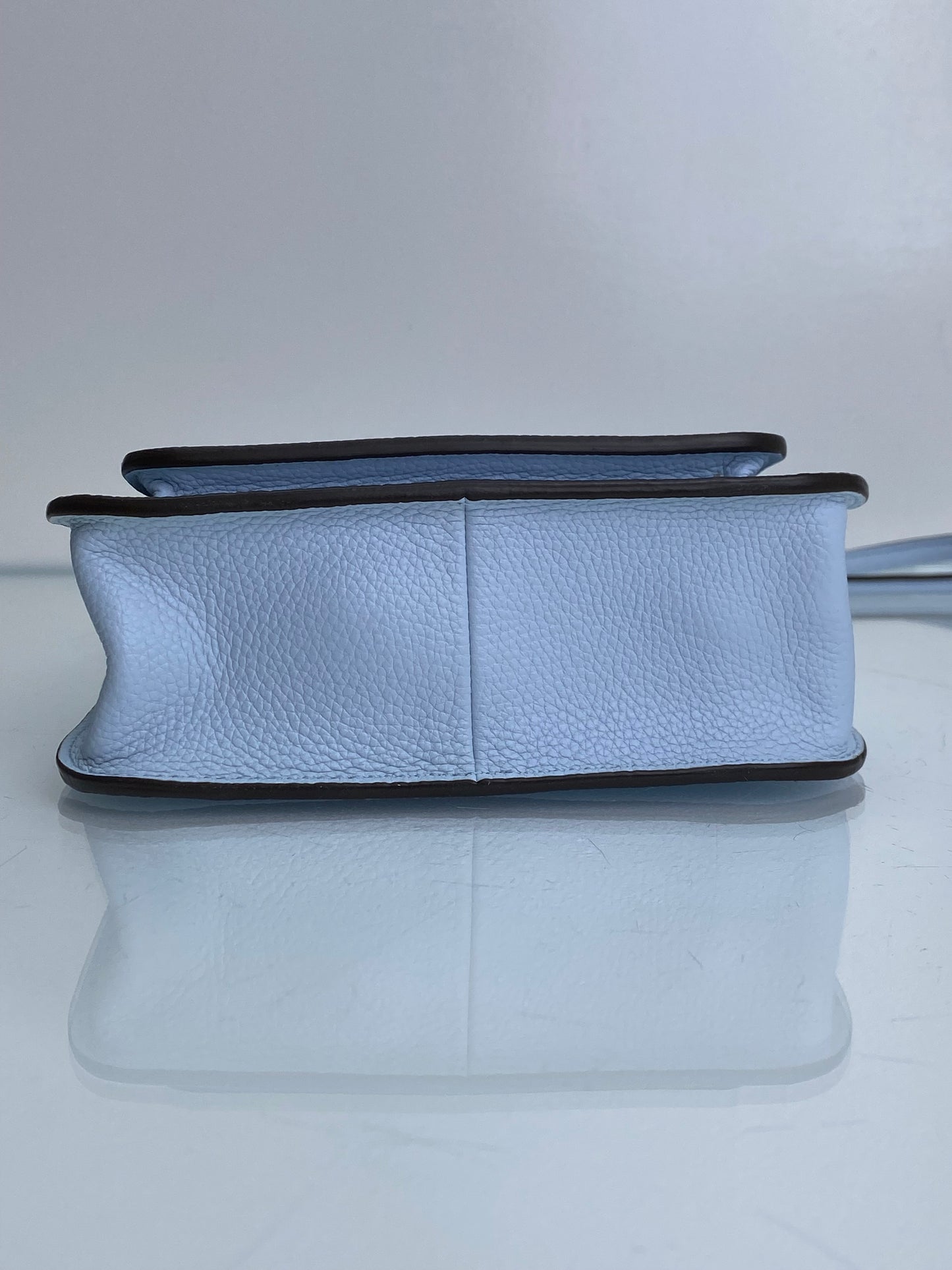 MCM Light Blue Logo Embossed Crossbody Bag
