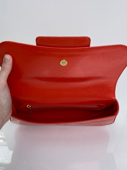Louis Vuitton Orange Sobe Vernis Clutch GHW