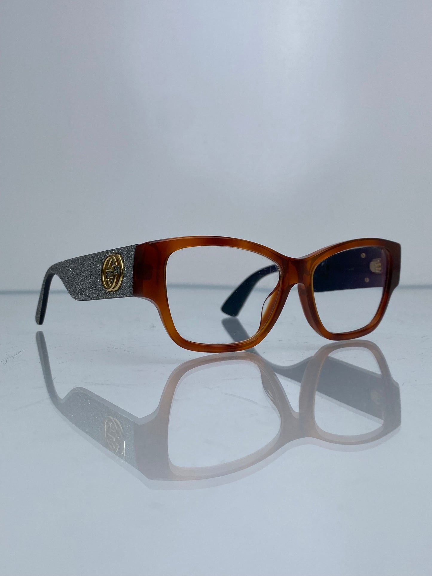 Gucci Orange & Silver Glitter Prescription Glasses