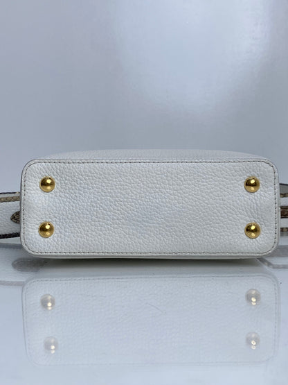 Louis Vuitton White / Snakeskin Capucine Bag GHW