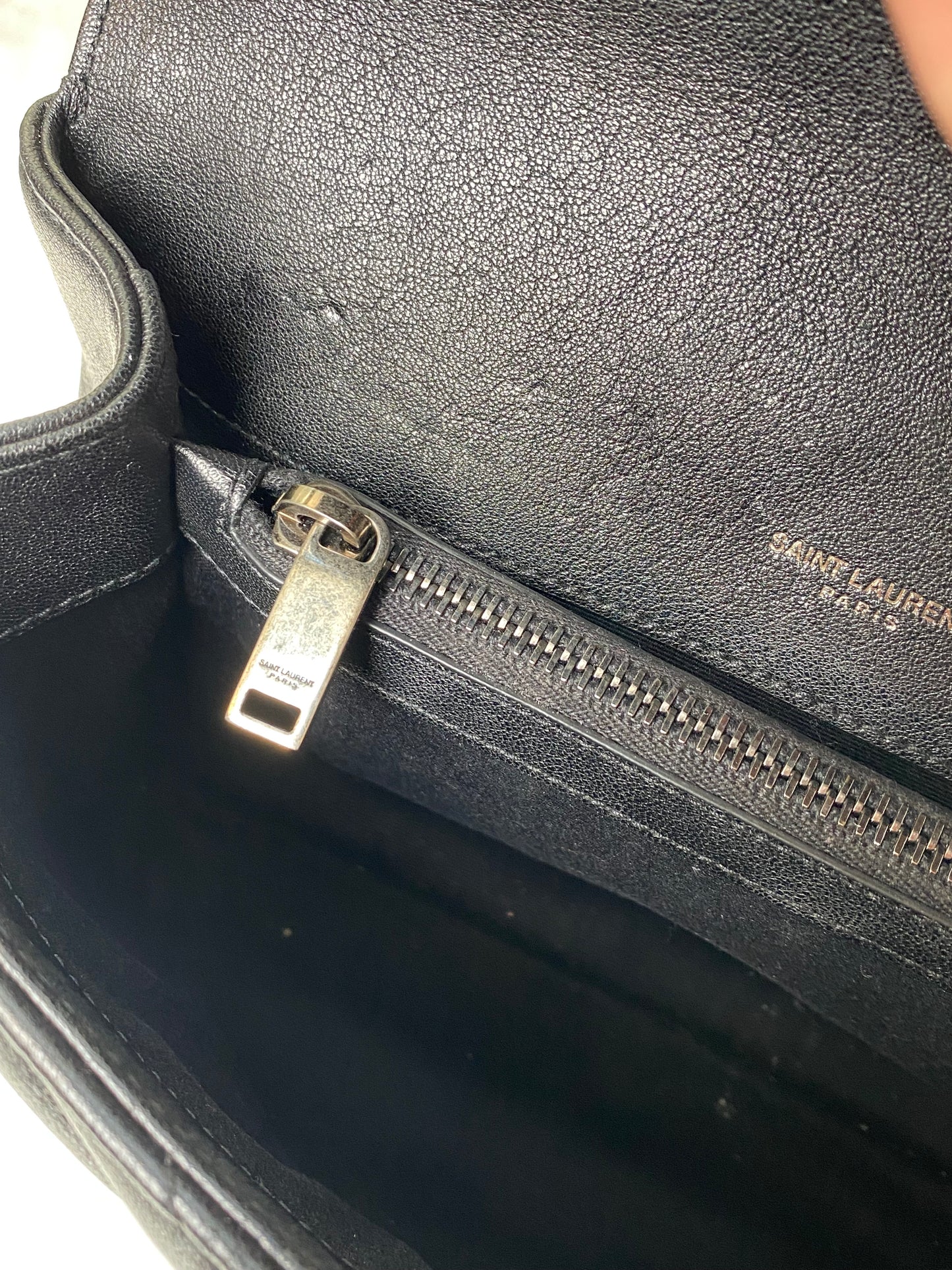 Saint Laurent Black Chevron College Tophandle Bag RHW