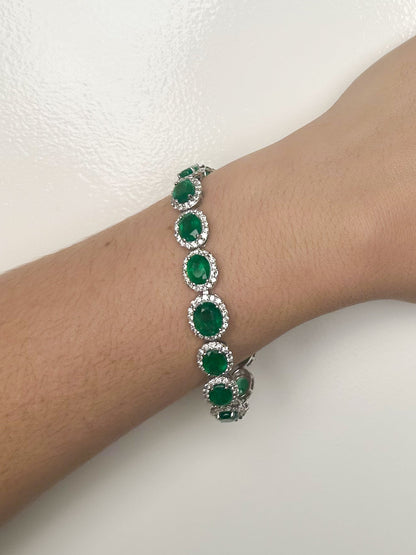 PL 15.56 ctw Oval Em 3.73 ctw Dia Bracelet, 7”