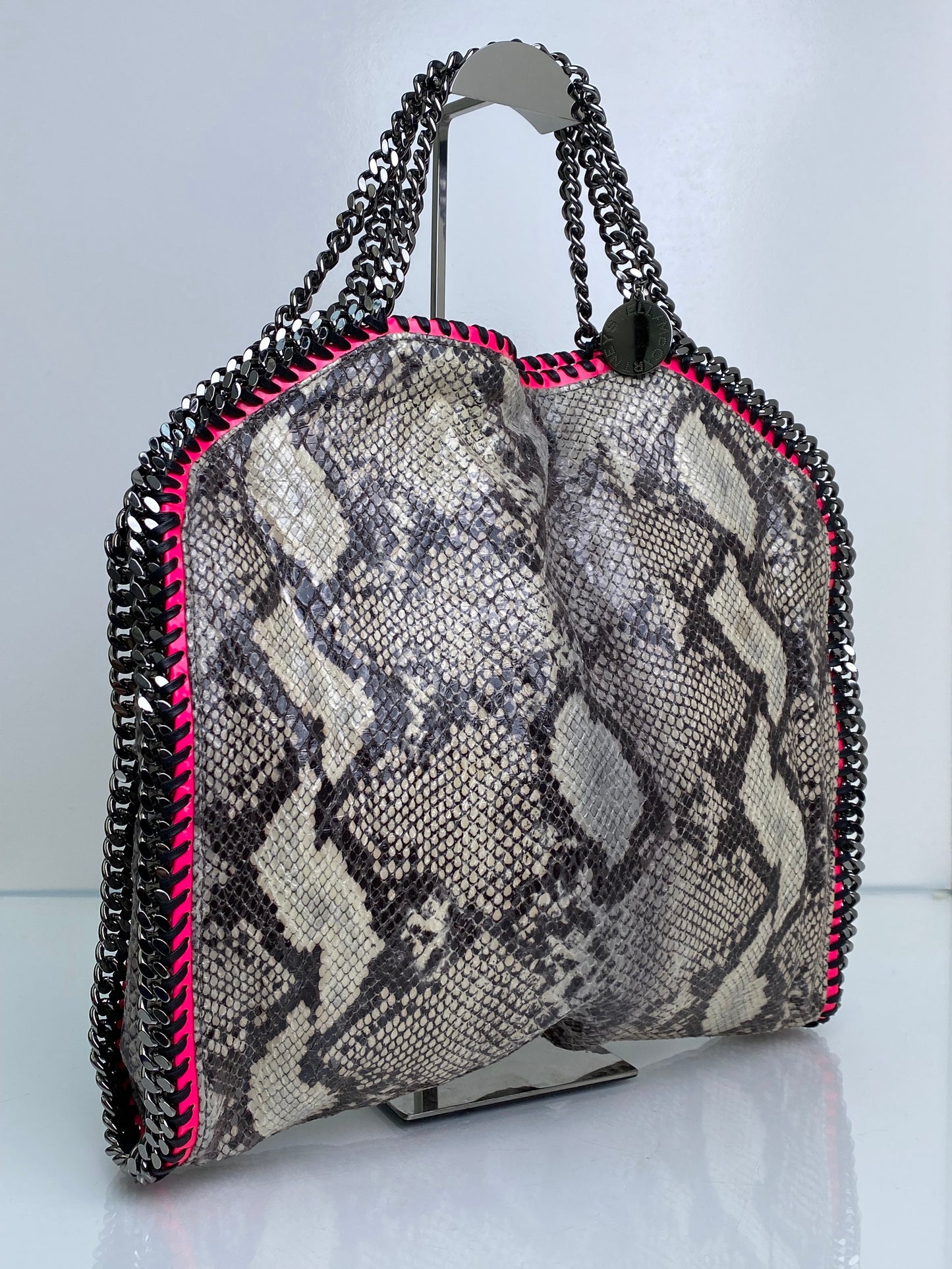 Stella McCartney Faux Python & Pink Trim Tall Fallabella Bag SHW