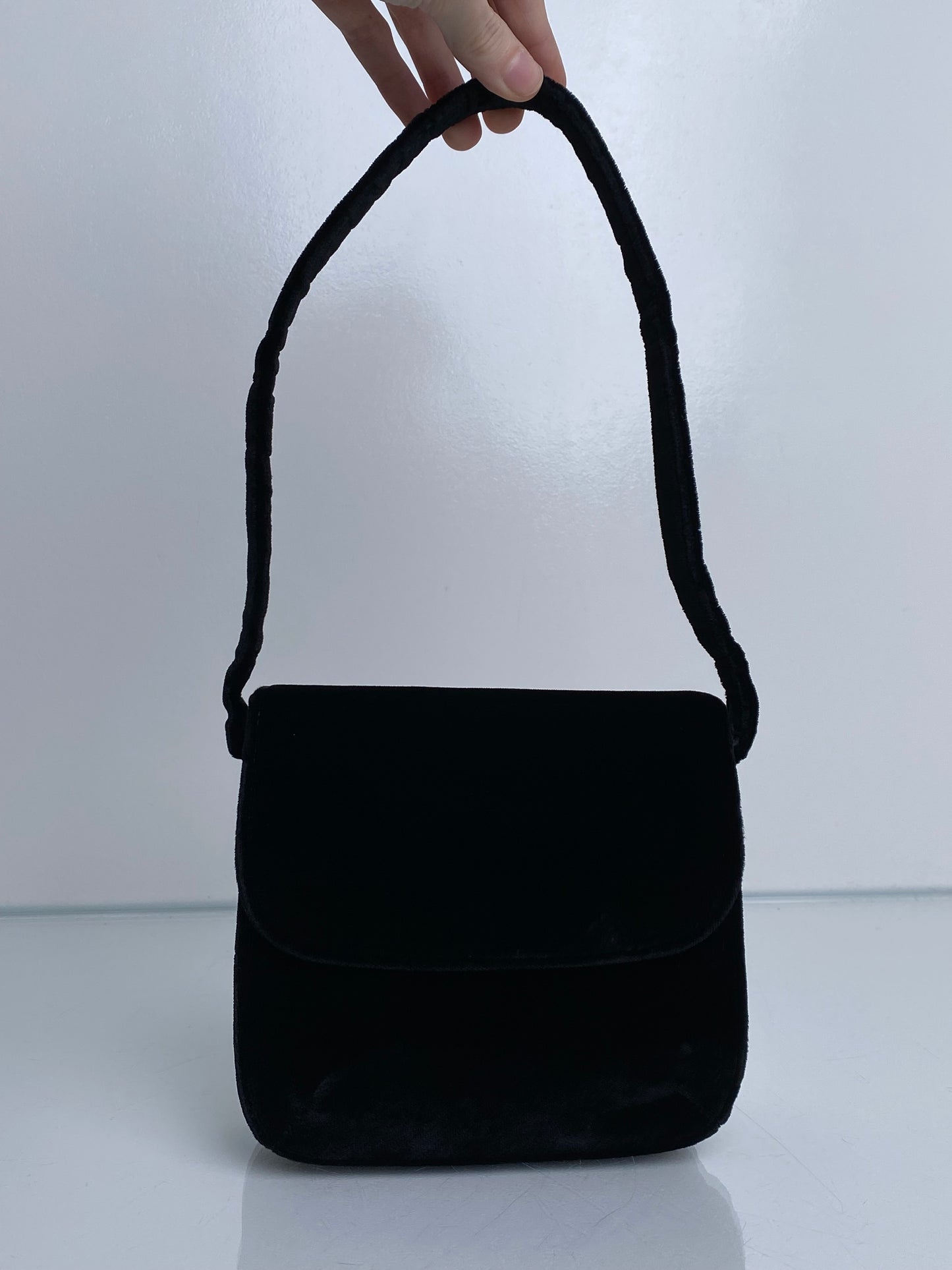 Gorgio Armani Black Velvet Mini Shoulder Bag