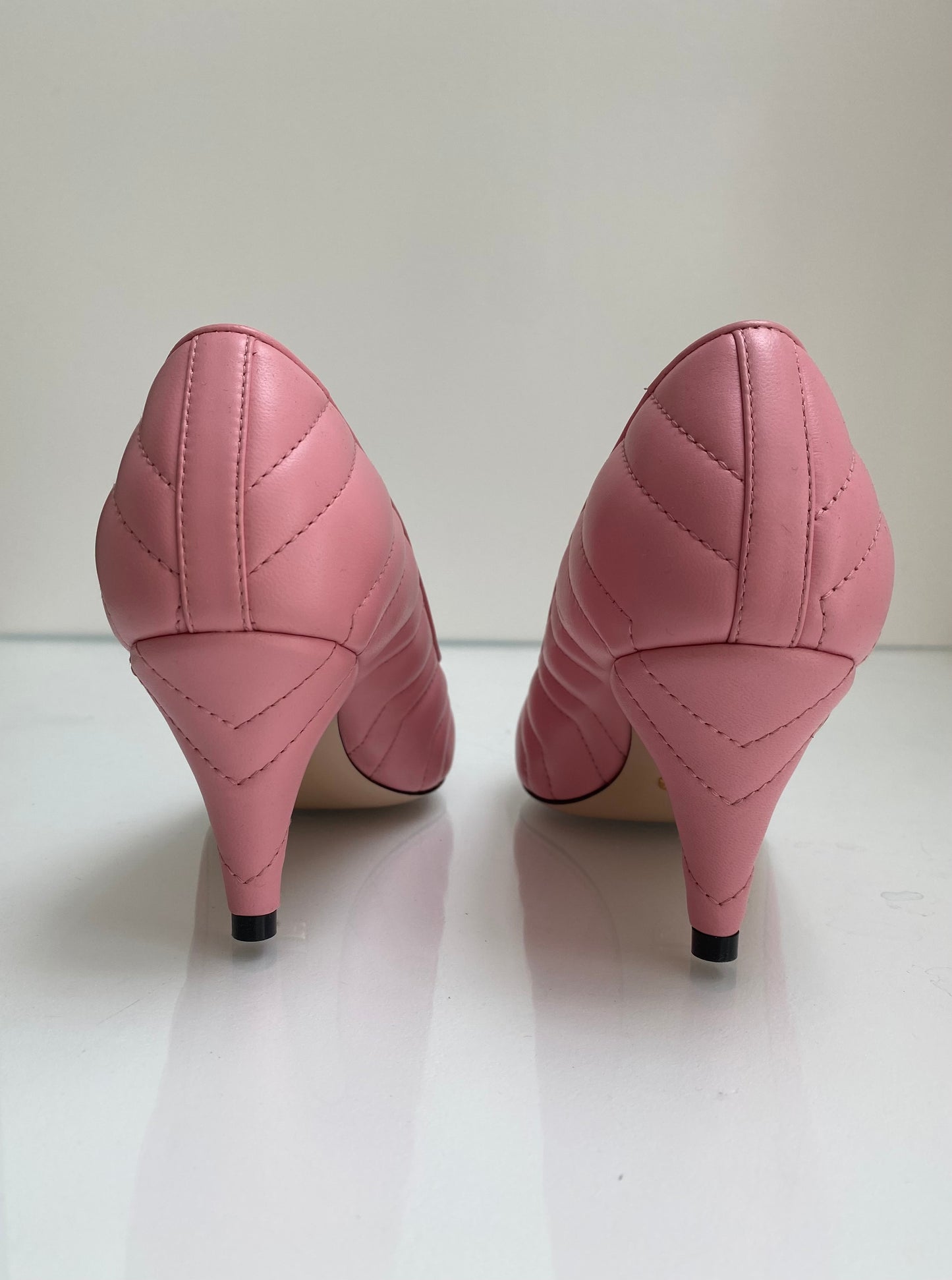 Gucci Pink Marmont Leather Heels, 35