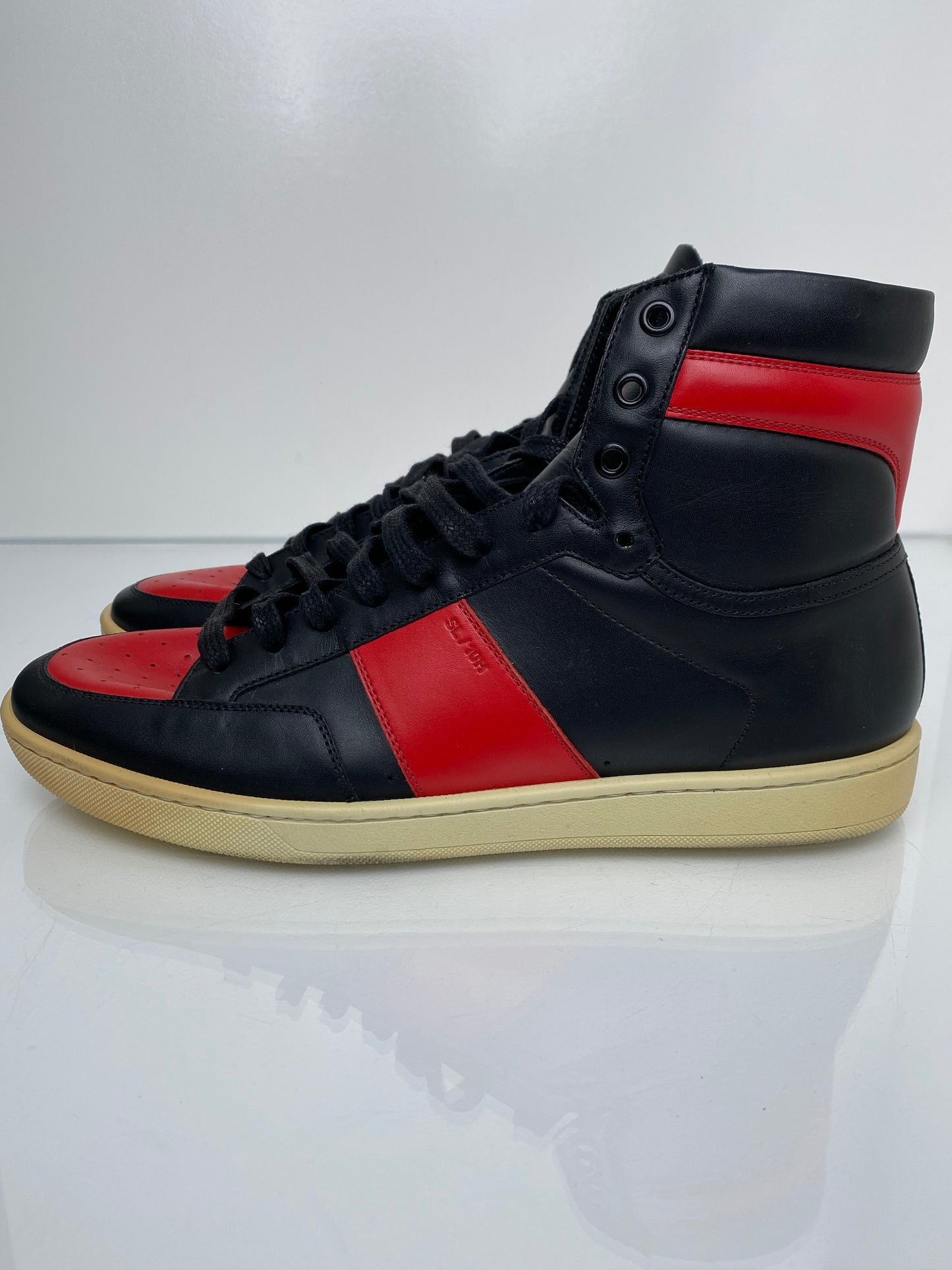 Saint Laurent.Black/Red Hightops, 43