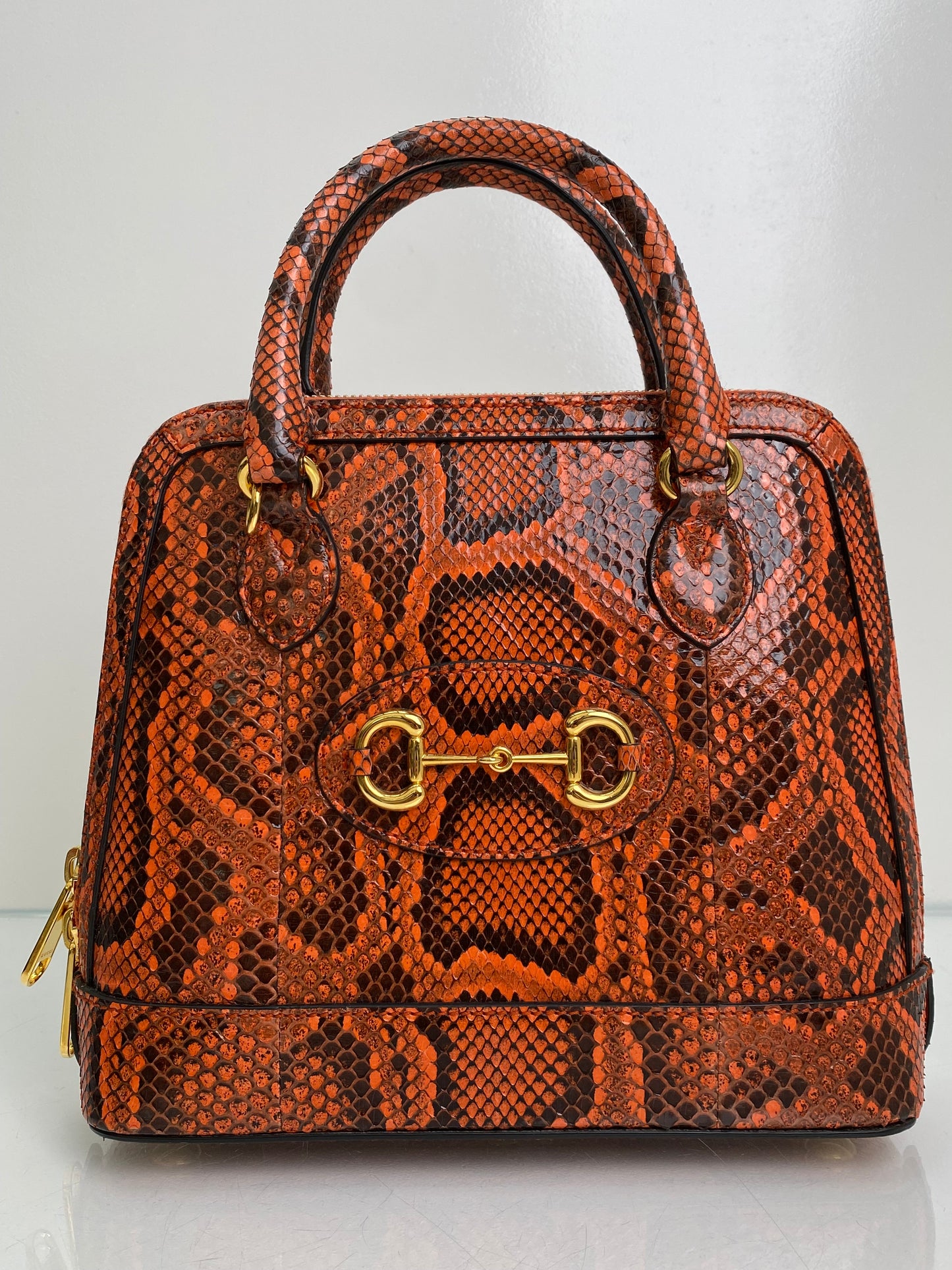 Gucci Orange 1955 Horsebit Small Top Handle Bag GHW